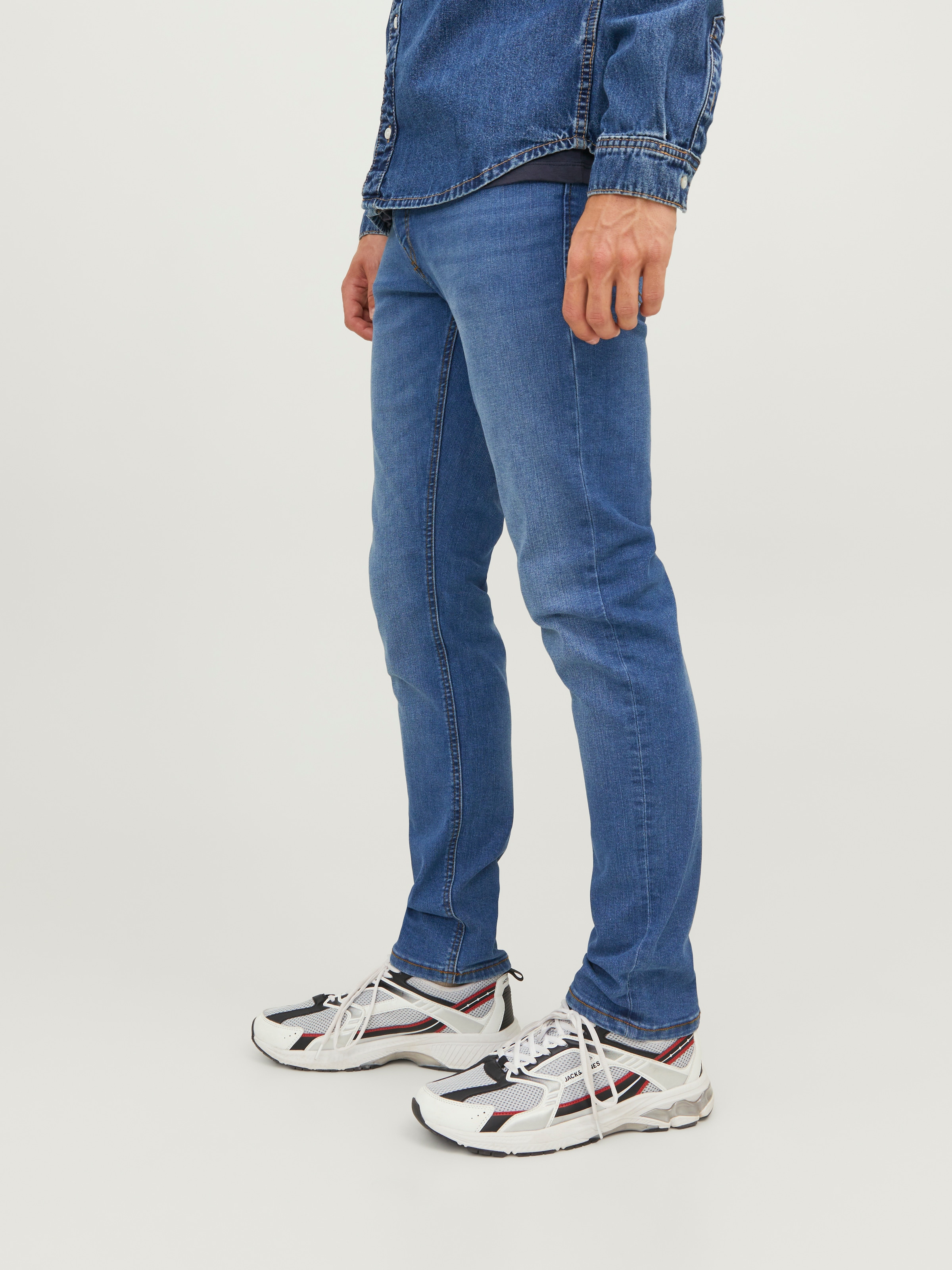 Jack & Jones Jeans slim »JJIGLENN mit Used-Look und Stretchkomfort« effets d'usure, tendance, coupe slim, mélange de coton