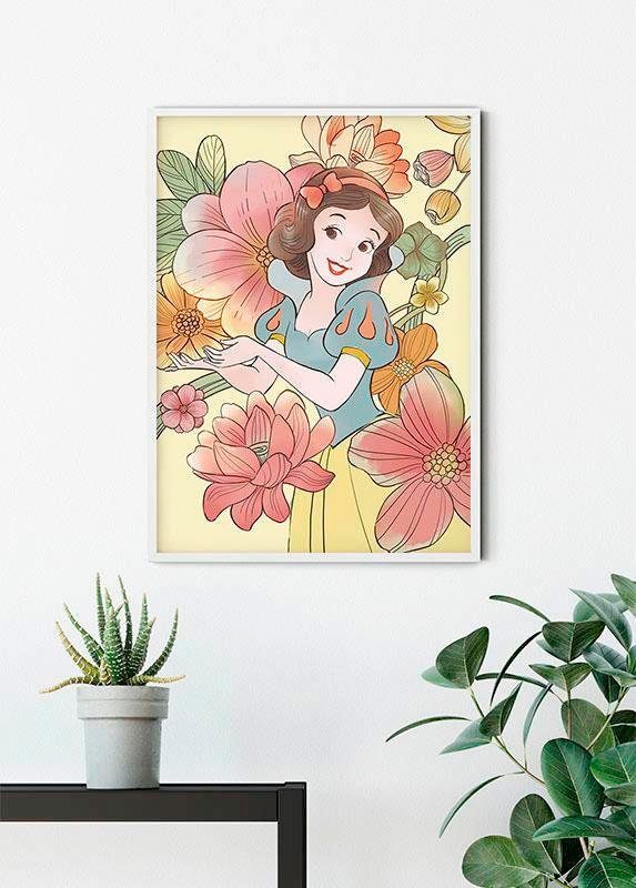 Komar Bild »Snow White Flowers« Disney 1 Stk. tlg. Wandbild zur Dekoration im Kinderzimmer - ohne Rahmen