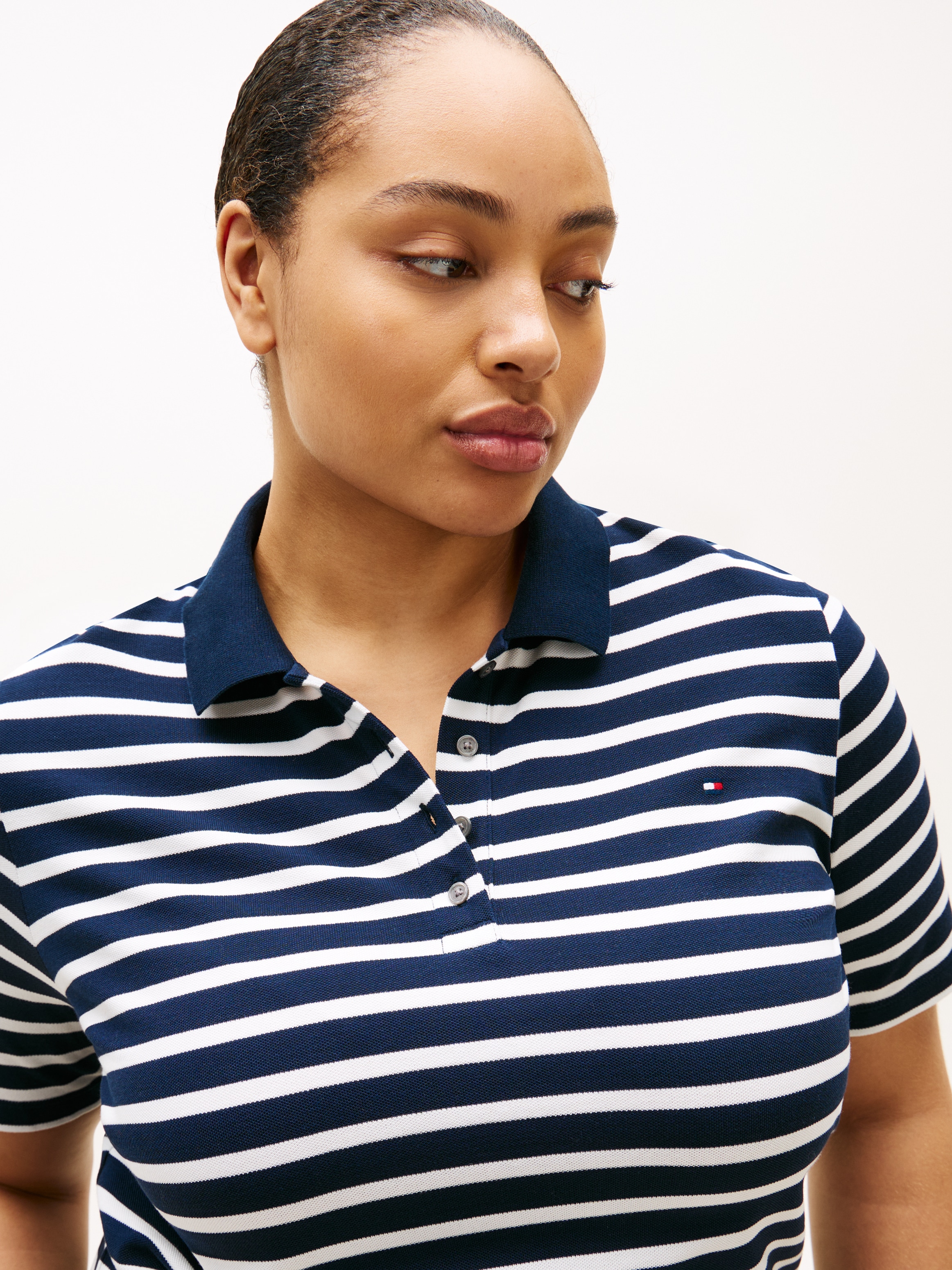 Tommy Hilfiger Curve Poloshirt »CRV 1985 REG PIQUE POLO SS« in grossen Grössen, Piqué-Qualität