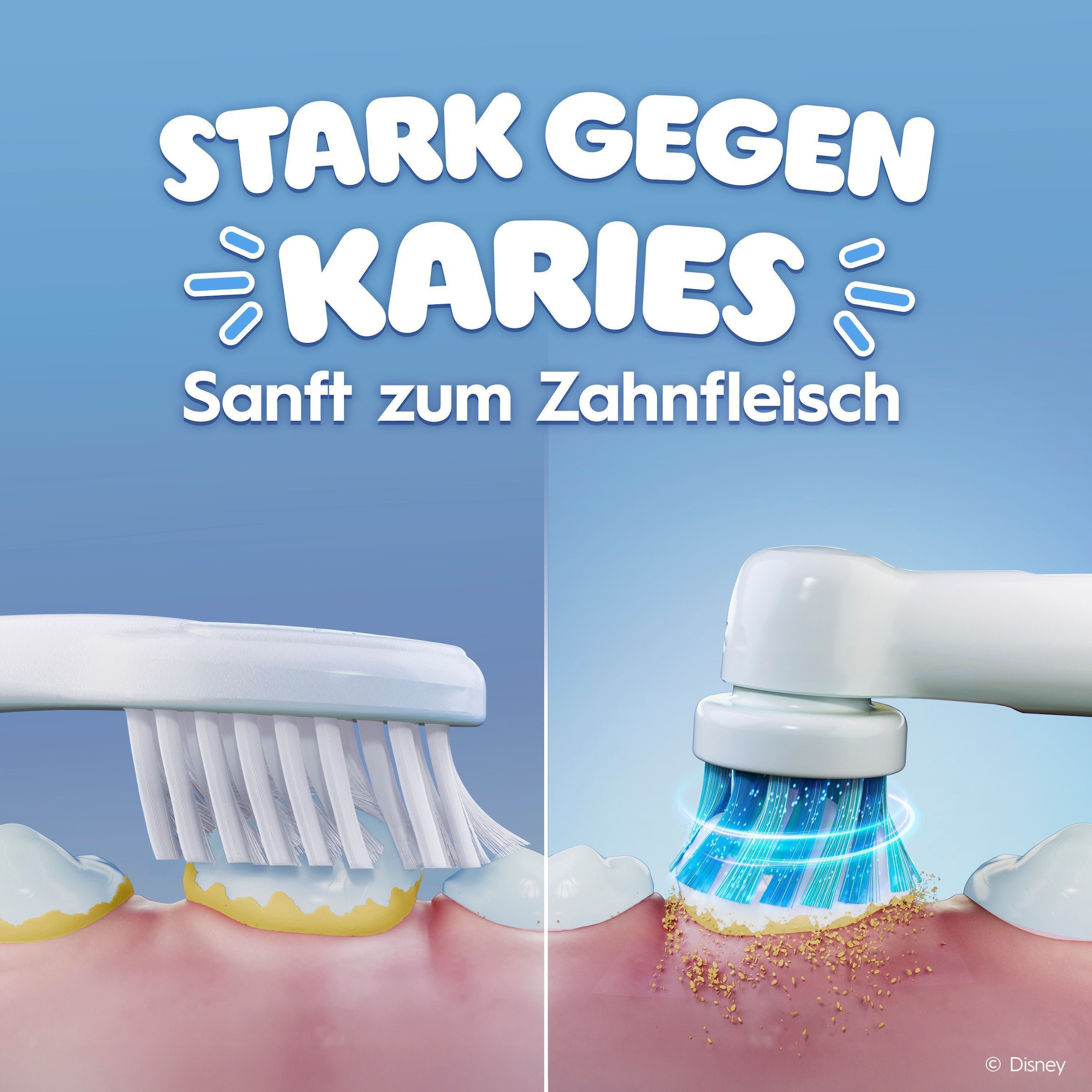 Oral-B Brosse à dents électrique pour enfants »Pro Kids König der Löwen« 1 cuis Aufsteckbürsten inklusive Sensitiv+ Modus für Zahnpflege, extra weiche Borsten