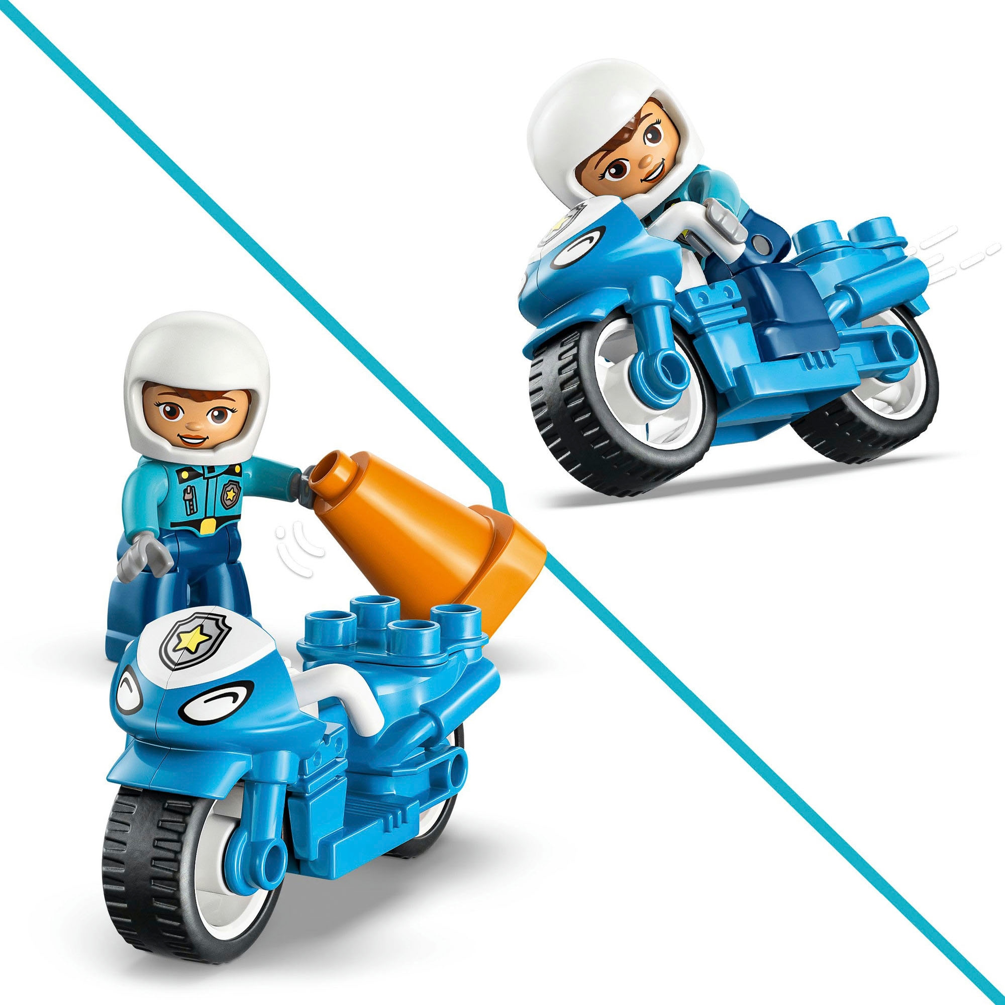LEGO® Pions de construction »Blaues Polizeimotorrad (10471), LEGO DUPLO Town«
