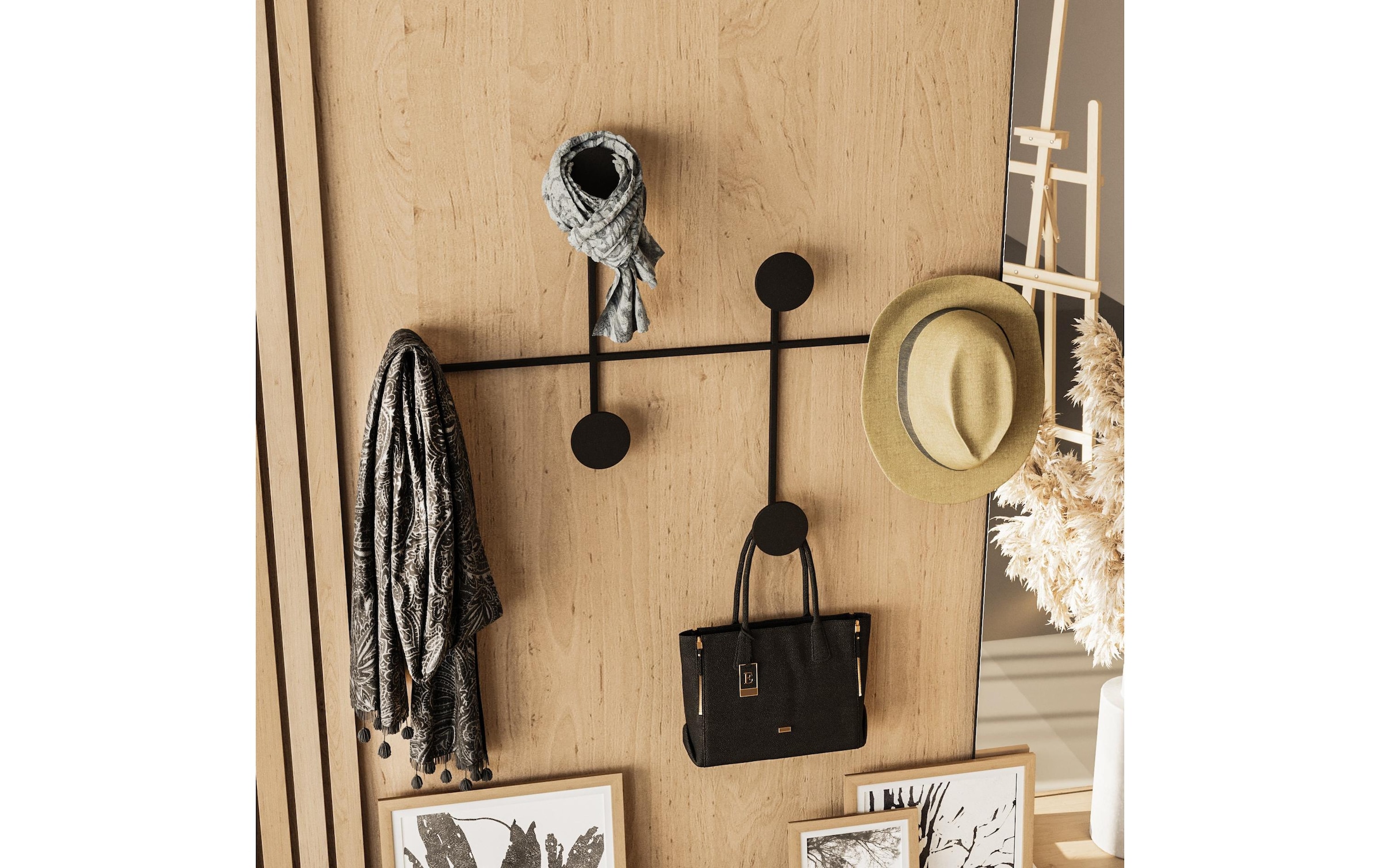   Garderobenleiste »Wallxpert Dama 6 Haken, Schwarz«