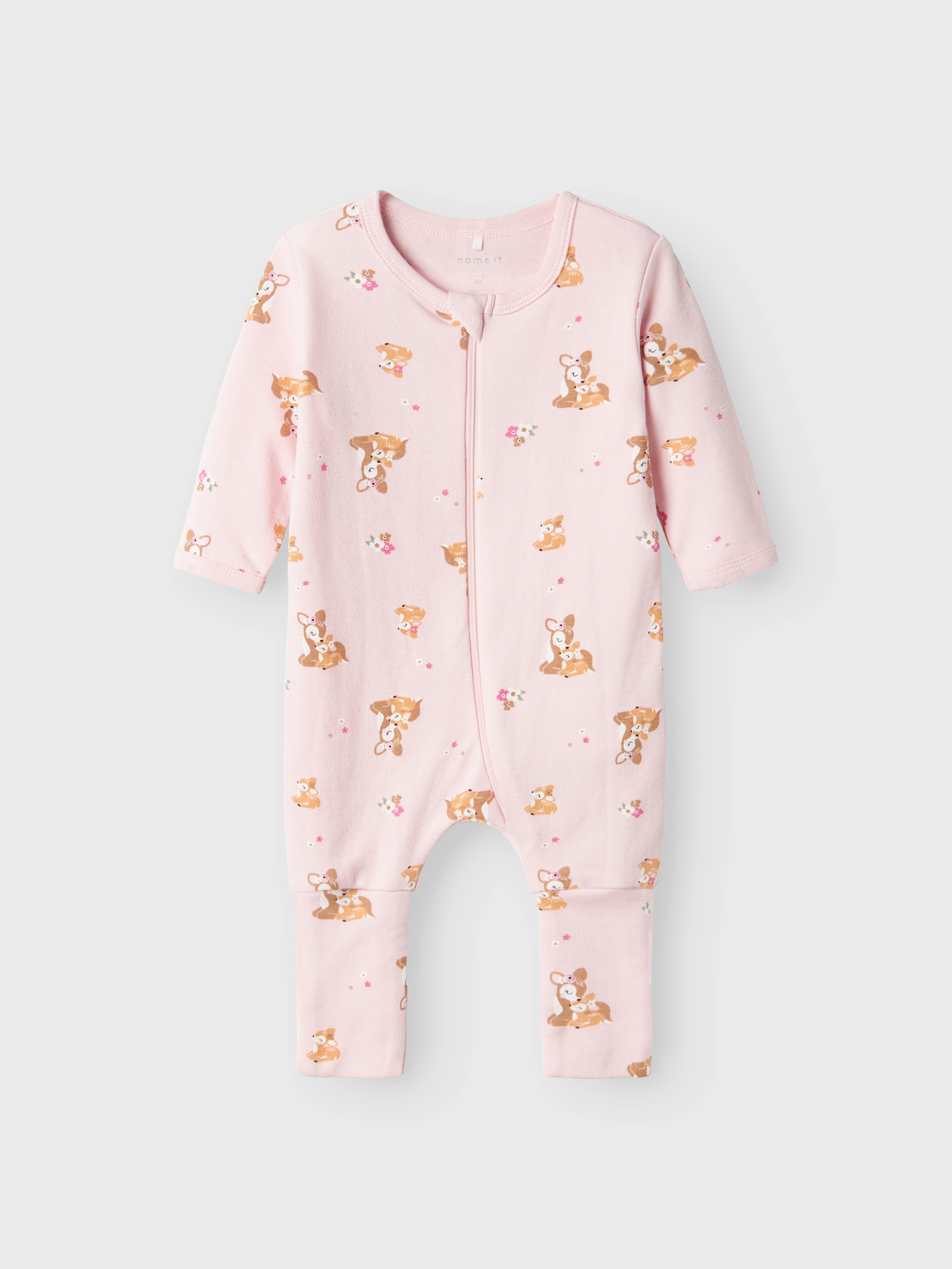 Name It Schlafanzug »NBFNIGHTSUIT 2P ZIP FF ROSE DEER NOOS« Packung, 2 tlg.