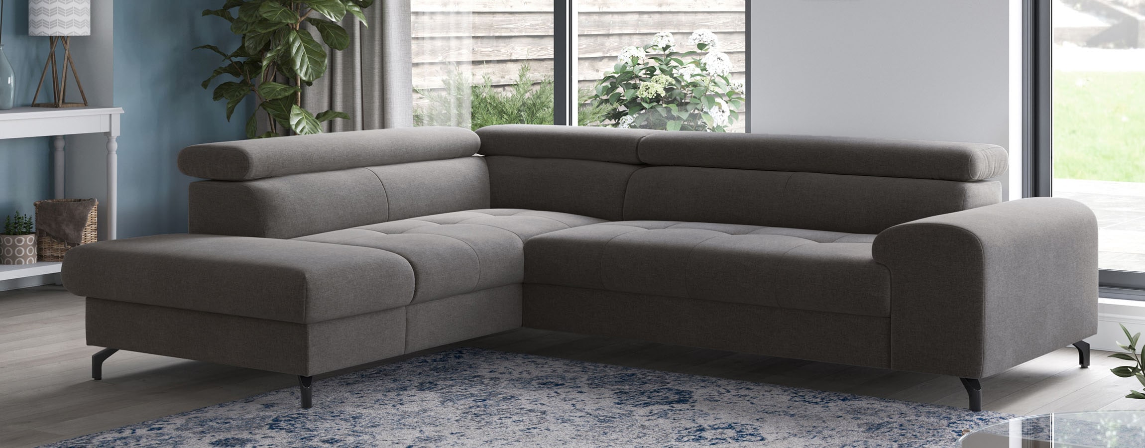 COTTA Ecksofa »Aura L-Form, B: 260 cm« mit Bettfunktion, Bettkasten & Kopfteilverstellung