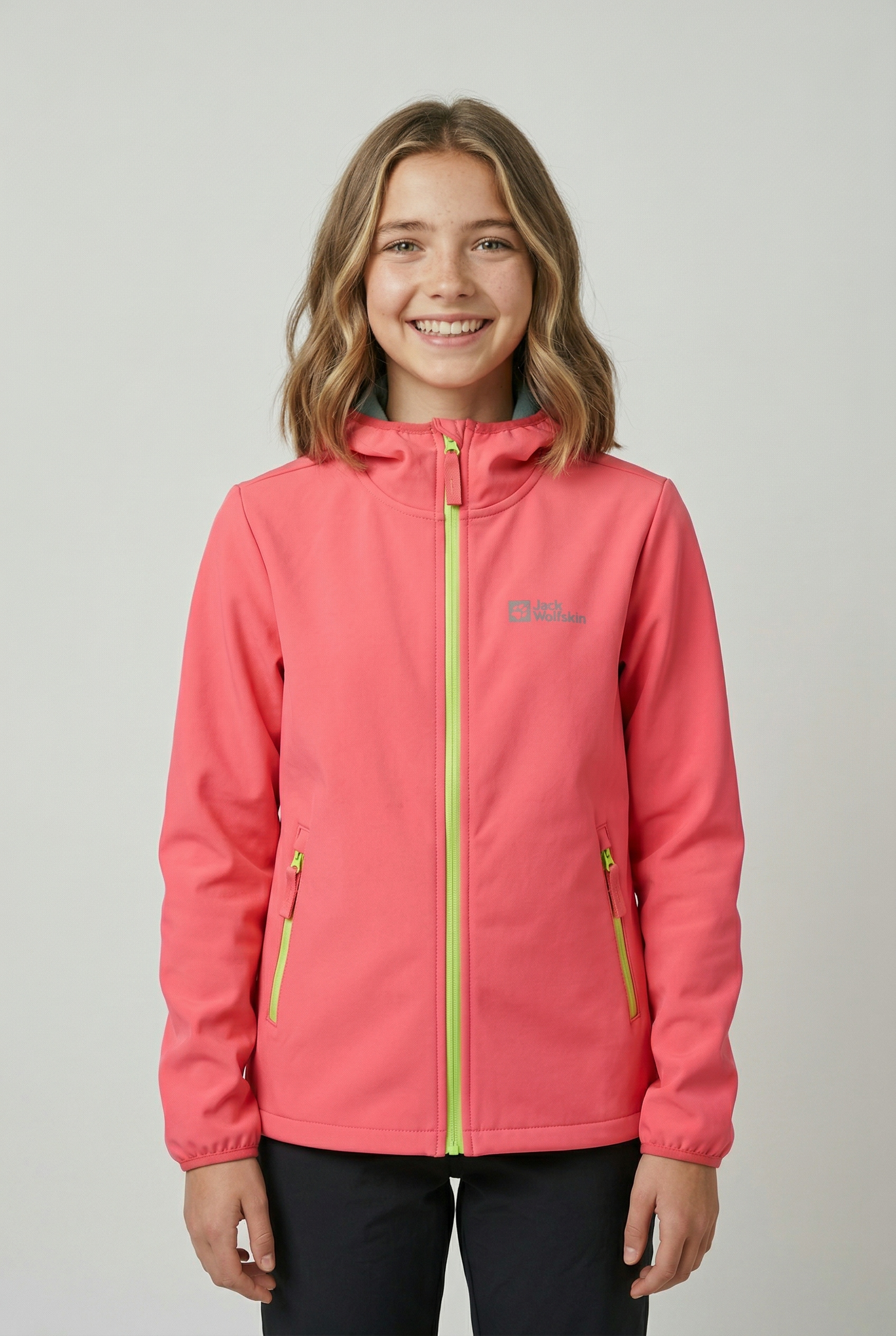 Jack Wolfskin Veste softshell »FOURWINDS JACKET KIDS« avec capuche pour enfants, avec capuche, déperlant