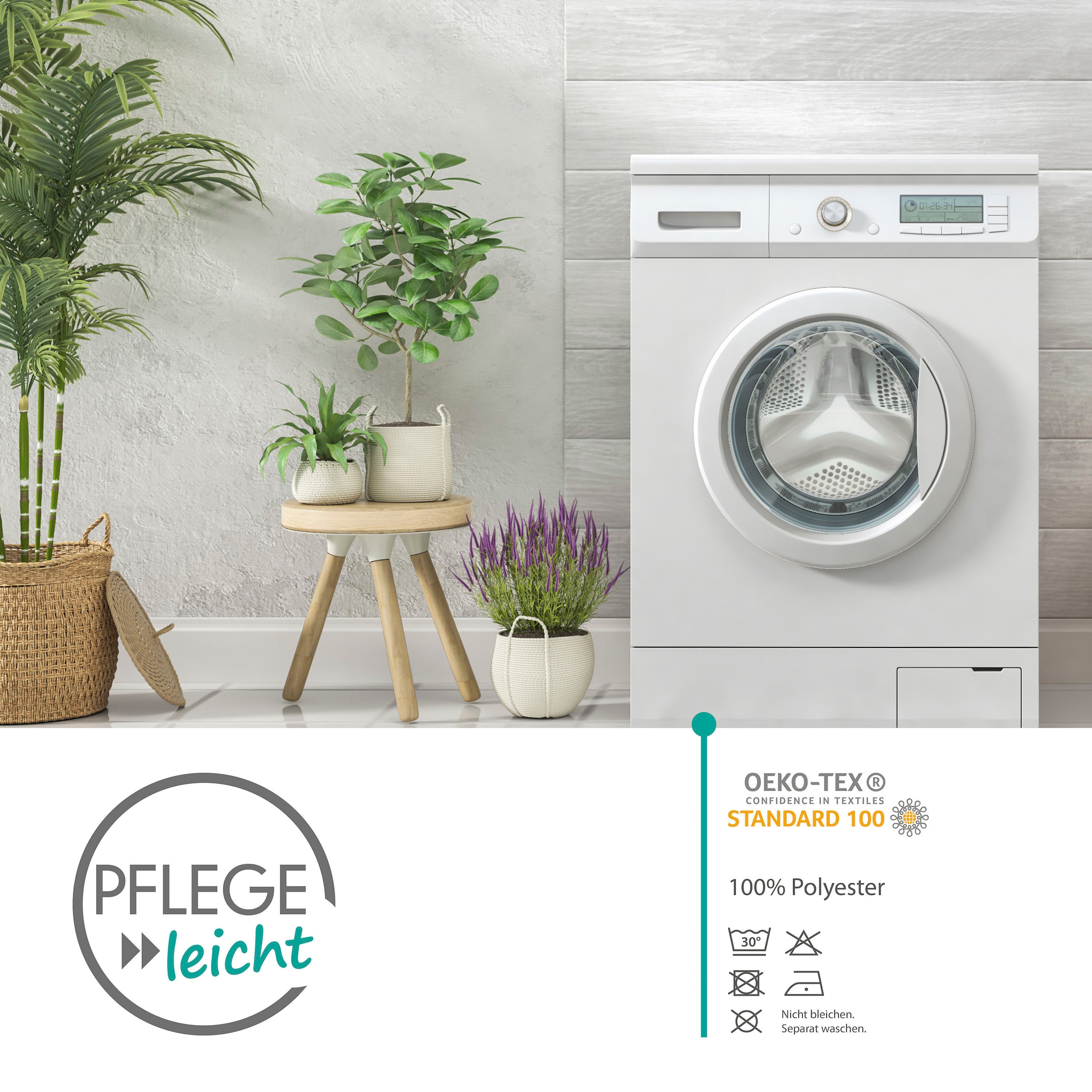 decolife Gardine »Vilda« Ösen 1 Stk. tlg. weiss mit silberfarbigen Akzenten