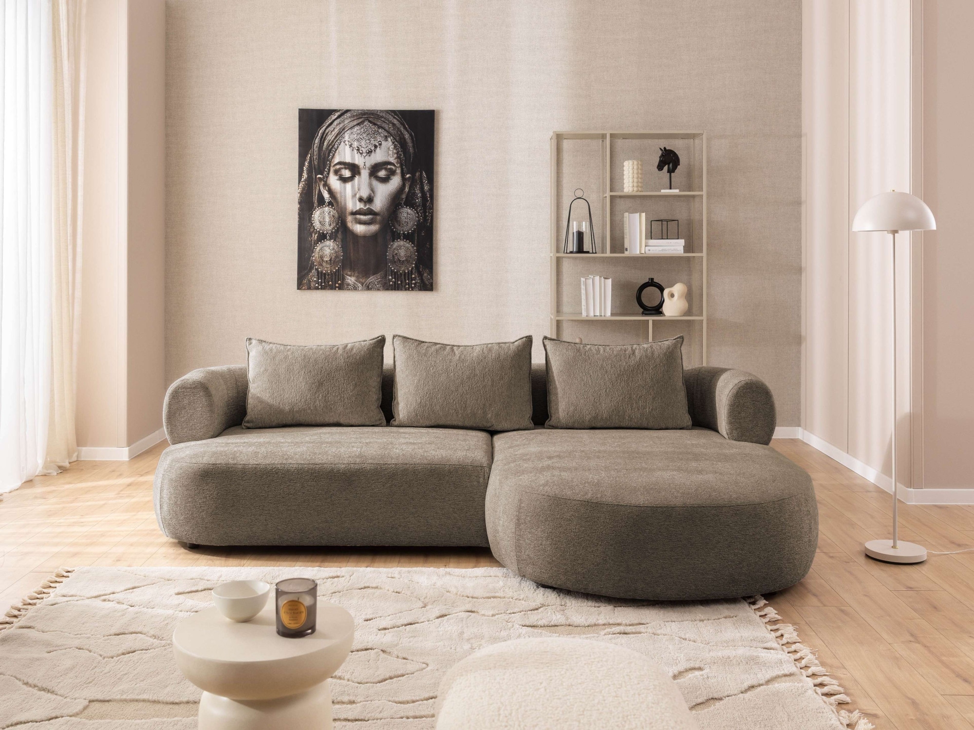 Home affaire Ecksofa »LUSSAC L-Form Design-Sofa mit Zierkissen, Masse B/T/H: 257/159/78 cm« hoher Sitzkomfort und modernes Design, Sofa ohne Bettfunktion