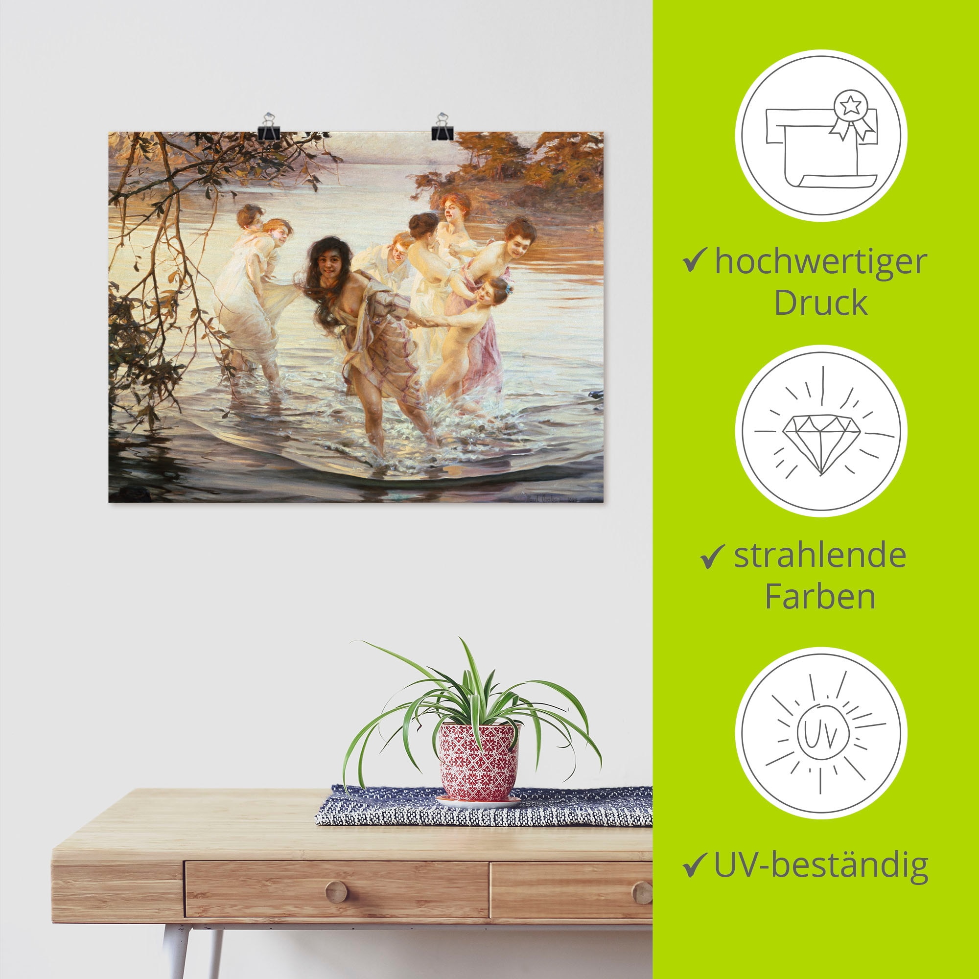 Artland »Glückliches Spiel im Wasser. 1899« Gruppen & Familien 1 Stk. tlg. als Leinwandbild, Poster in verschied. Grössen