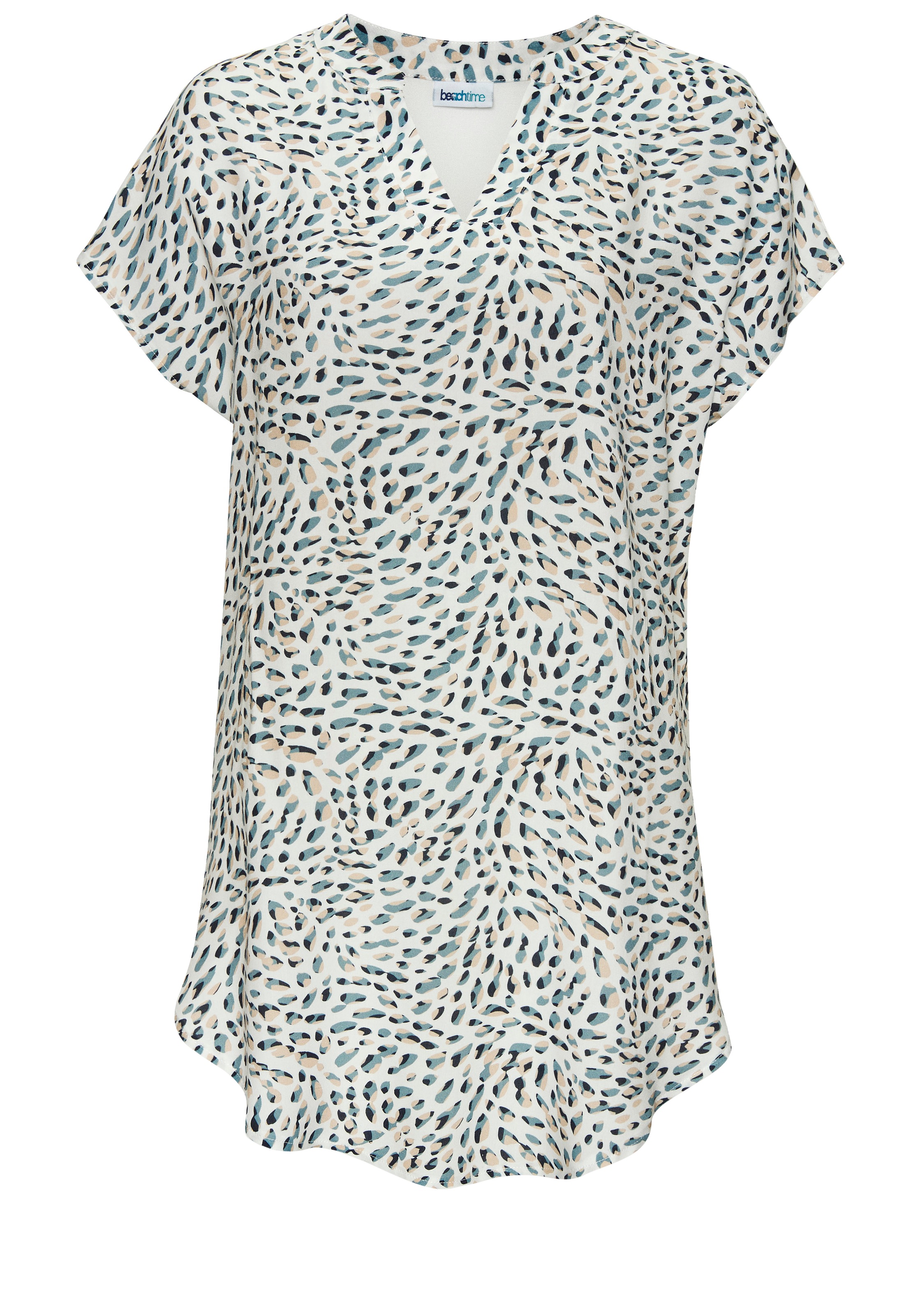 Beachtime T-shirt long aus Materialmix