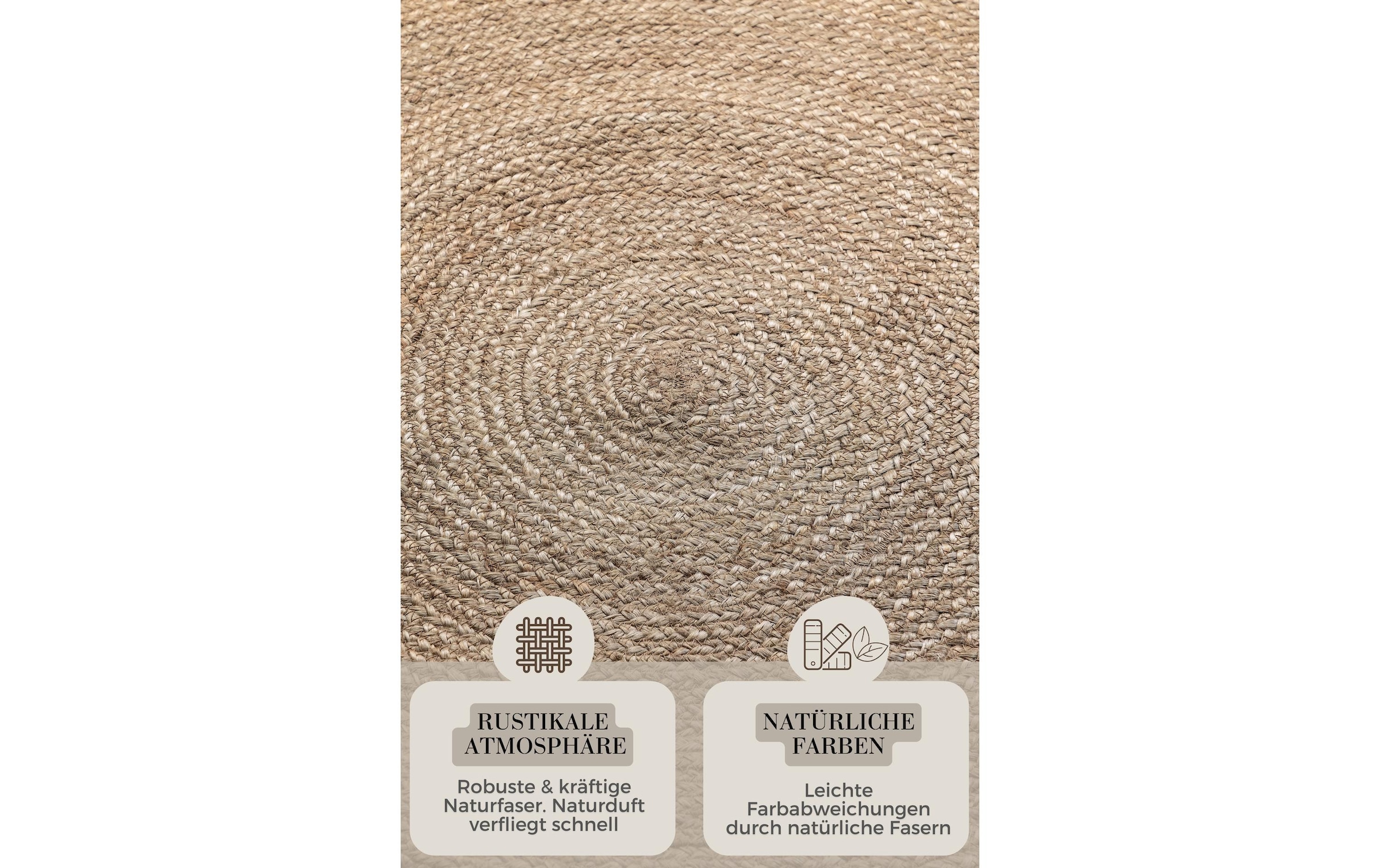 HANSE Home Teppich »Rangpur Juteteppich, in rund und oval« oval 10 mm Höhe handgewebt, 100% Jute , Natur, Wohnzimmer, Flur, Boho, Skandi