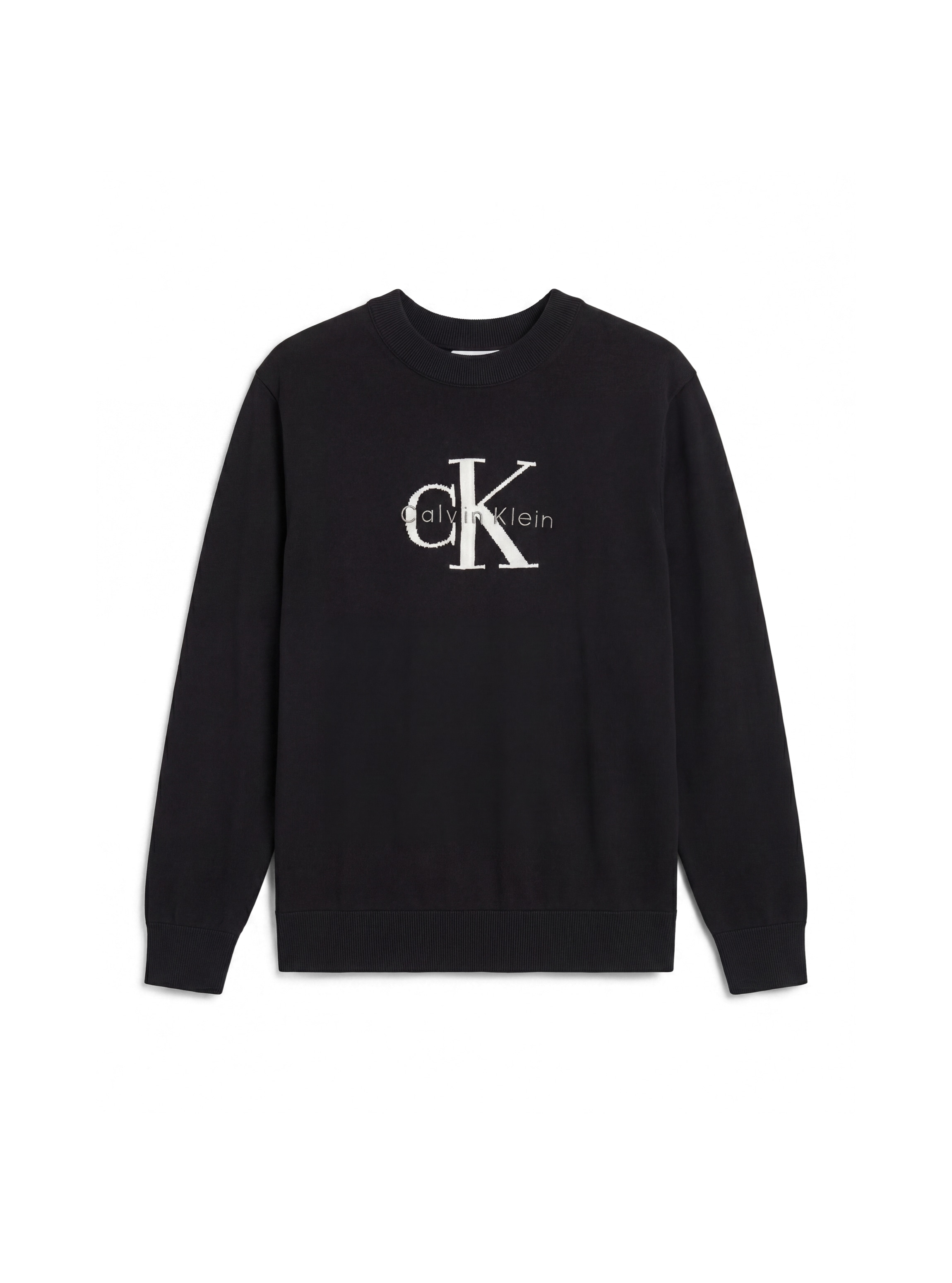 Calvin Klein Jeans Rundhalspullover »COTTON MONOLOGO« Regular fit mit Rundhalsausschnitt