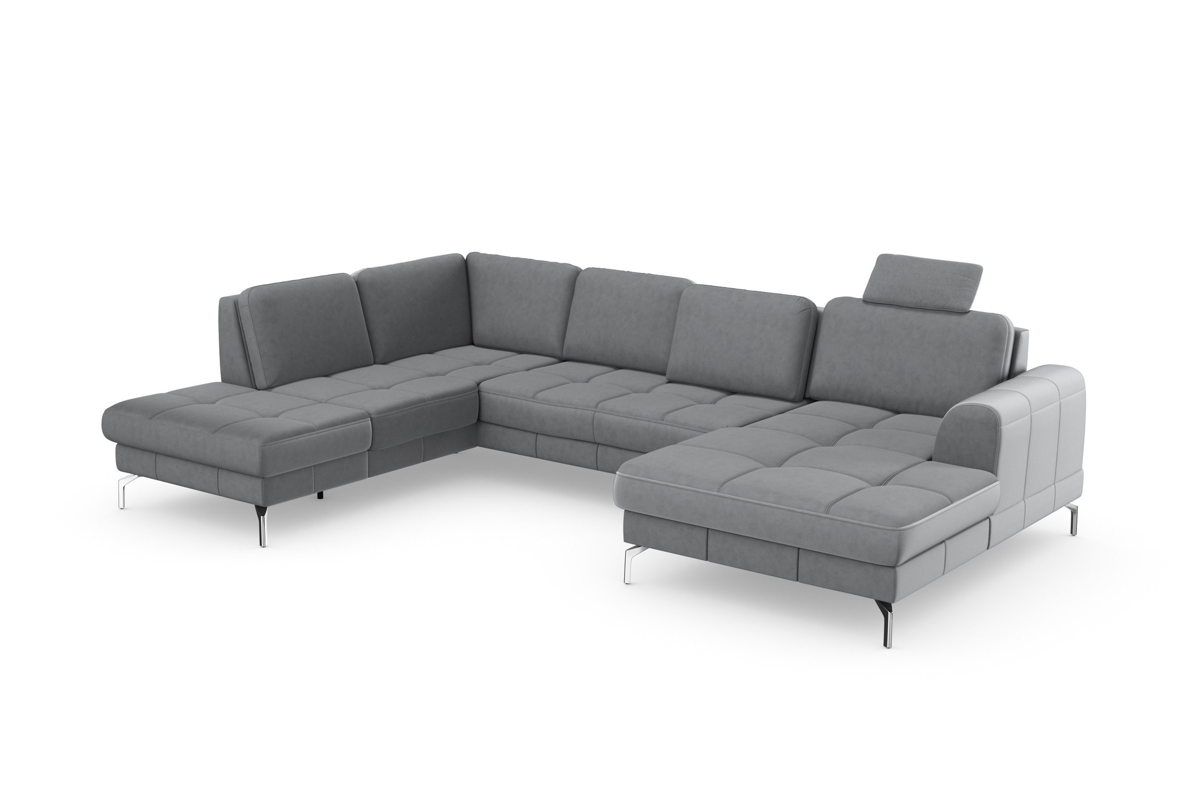 sit&more Wohnlandschaft »Bendigo U-Form« inklusive Sitztiefenverstellung, Bodenfreiheit 15 cm, in 2 Fussfarben