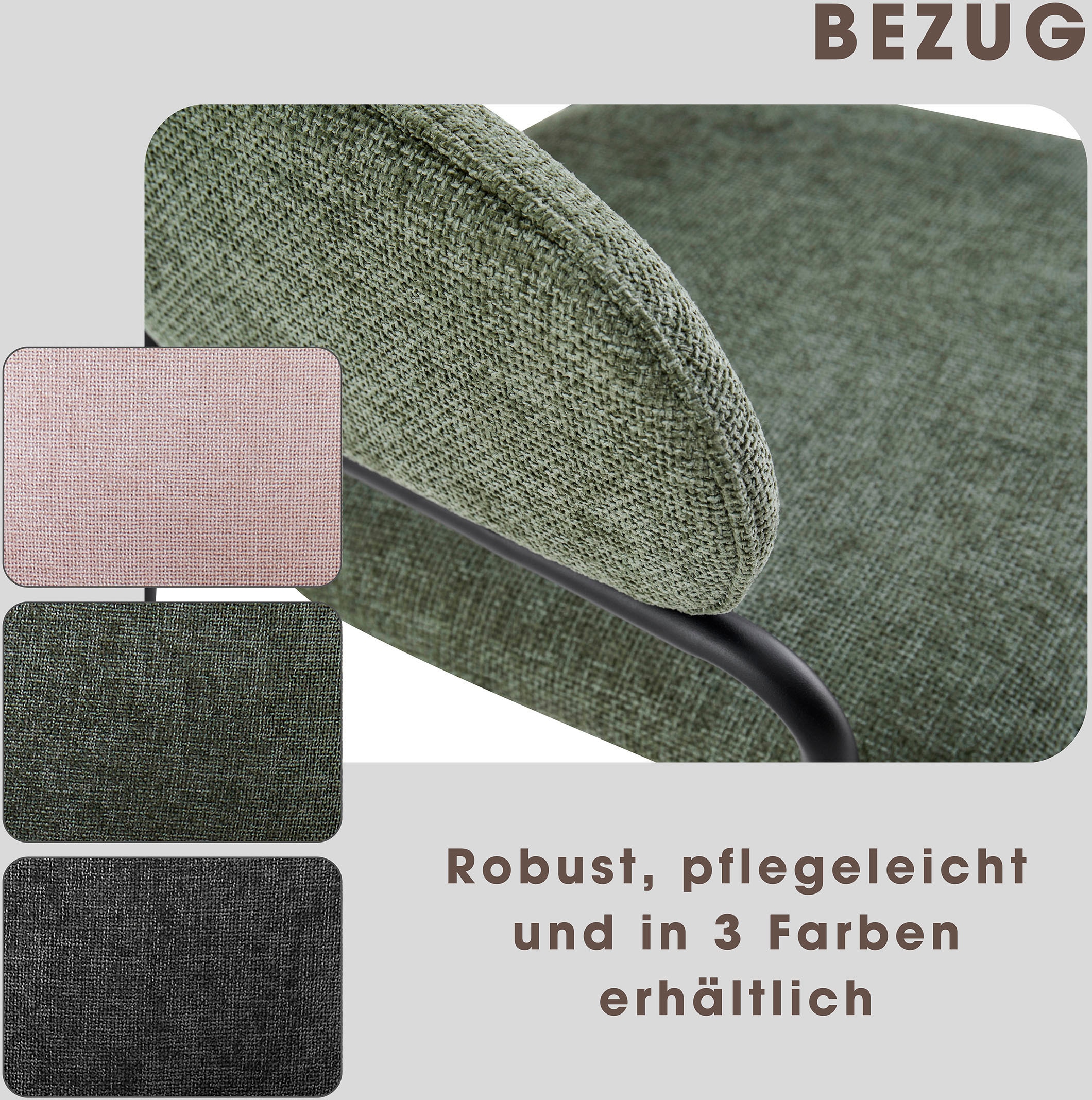 byLIVING Esszimmerstuhl »Curve« (Set) 2 Stk.moderner Stoff Stuhl mit gemütlichem Sitzkomfort, verschiedene Farben.