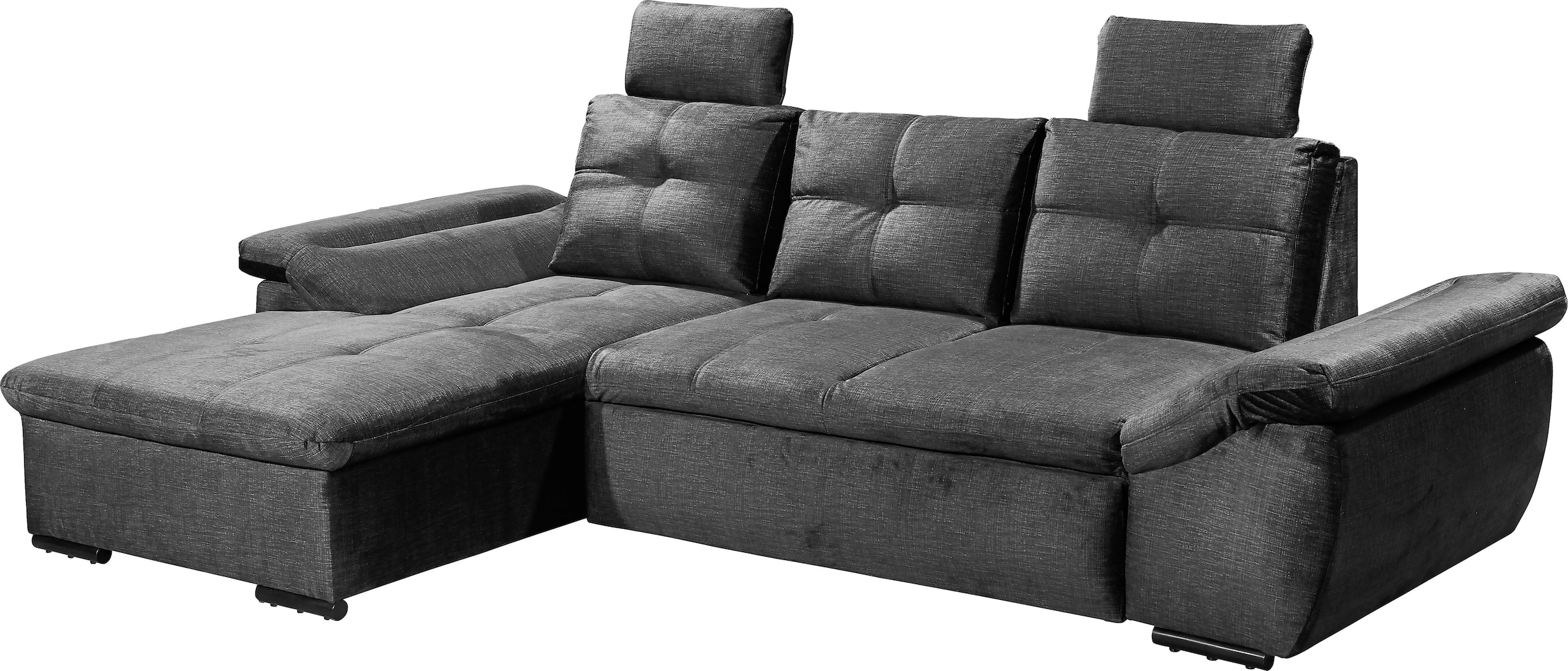 ED EXCITING DESIGN Canapé d'angle »Alija L-Form« mit Bettfunktion, Armteilverstellung & Kopfstützen