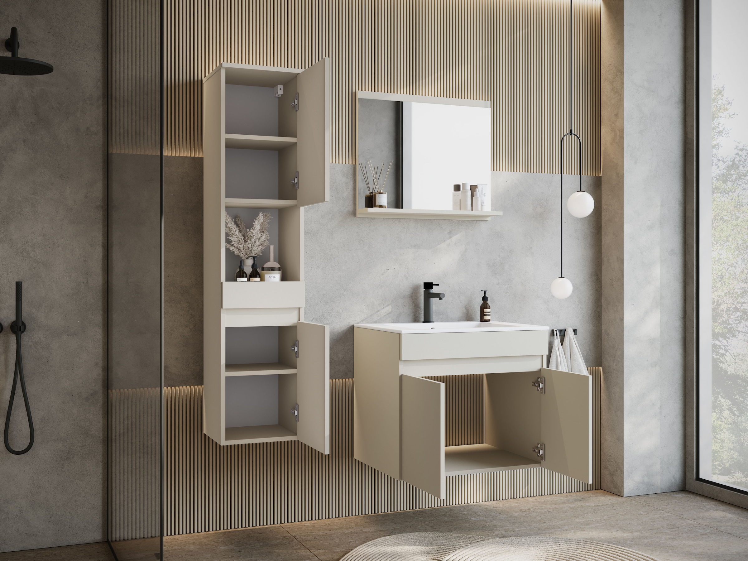 welltime Ensemble de meubles de salle de bain »COIN« Ensemble, 3 cuis tlg.