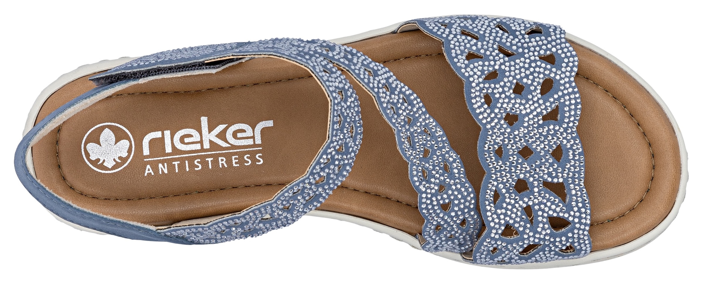 Rieker Sandales compensées  Sandale compensée, chaussure d'été, chaussure de vacances avec strass