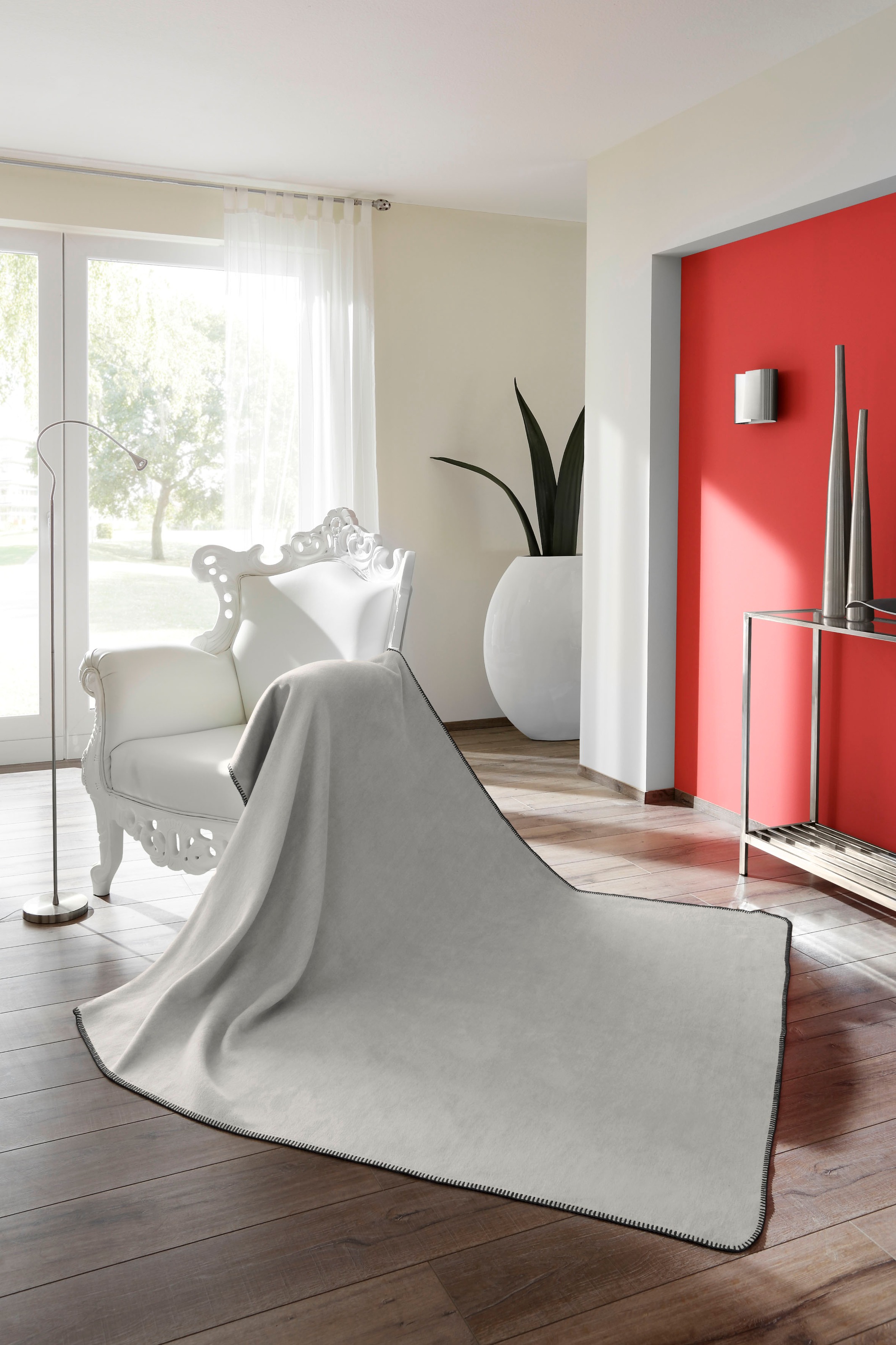 Biederlack Exklusiv Wohndecke »Orion Kontrast« Wohndecke "Orion Kontrast" mit Kontrast-Zierstich, 150x200cm