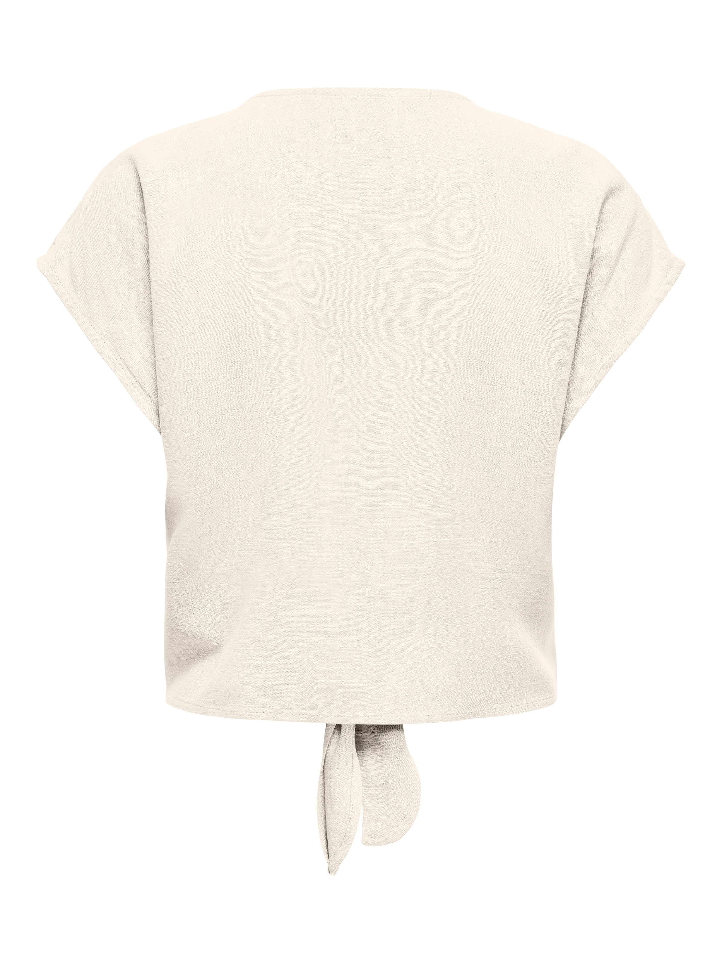 ONLY Blouse à manches courtes »ONLSIESTA SS KNOT LIN BL SHIRT PNT NOOS« mélange viscose, coupe régulière