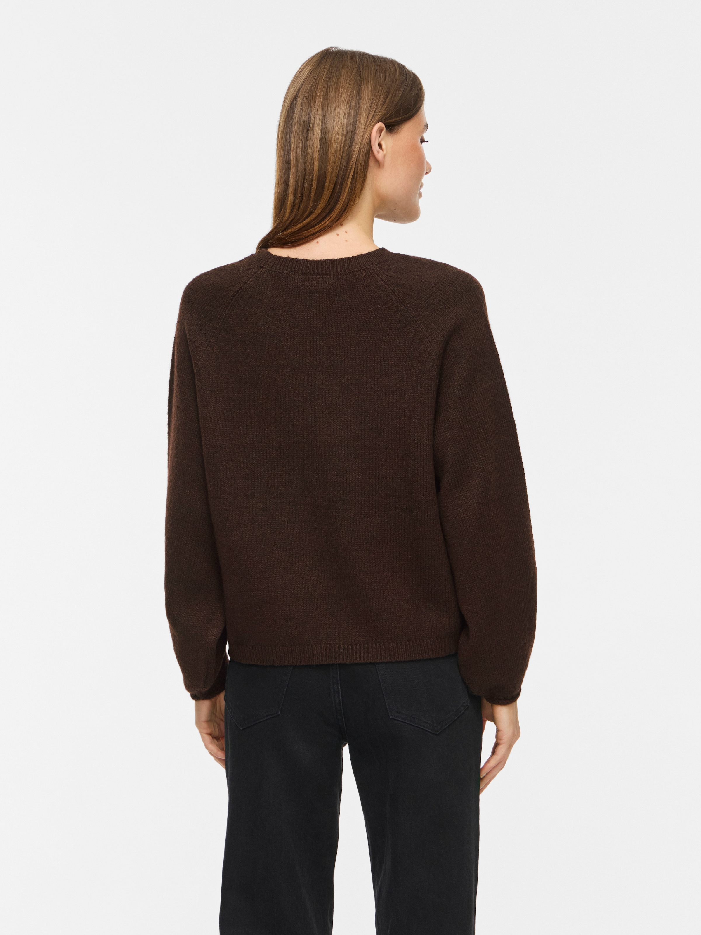 Vila »VISAPNA O-NECK L/S KNIT TOP/PB/1« avec encolure ronde, en tricot, coupe régulière