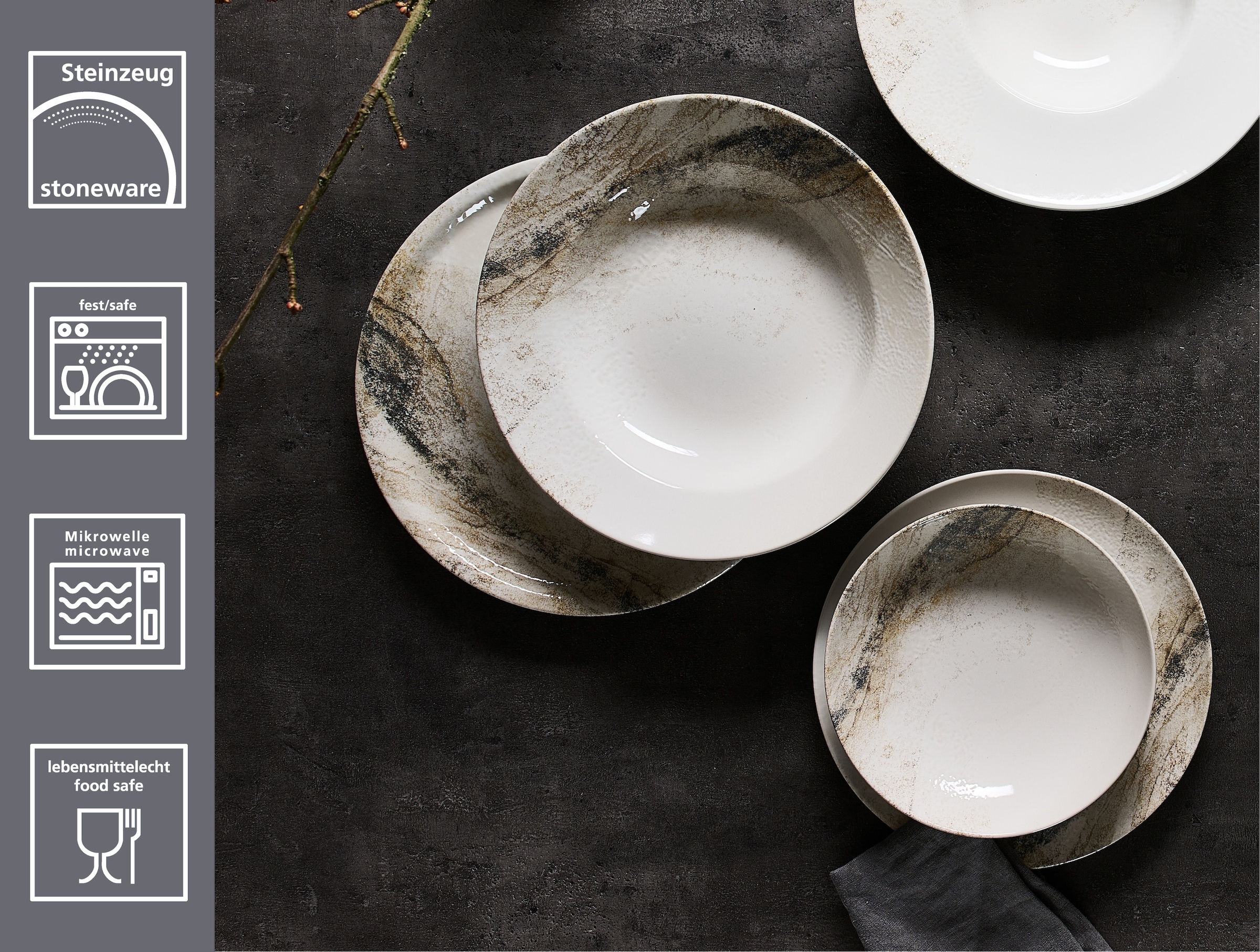 Ritzenhoff & Breker Tafelservice »Arezzo« keramische Digitaldrucktechnik