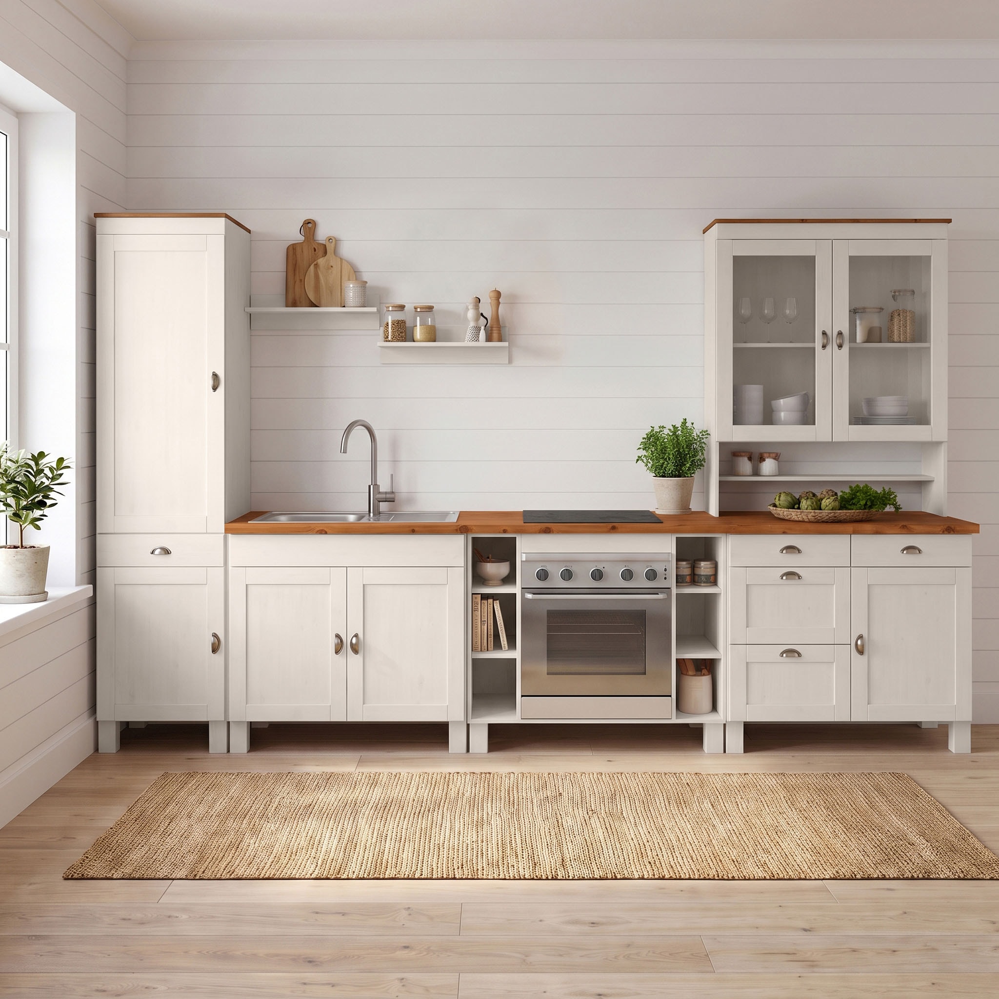 Home affaire Küchenzeile »Oslo« Breite 350 cm, Arbeitsplatte 35mm stark, ohne E-Geräte