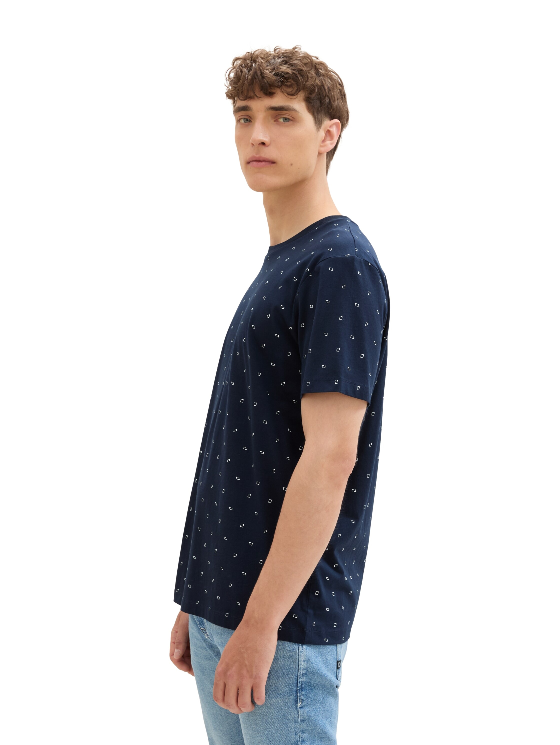 TOM TAILOR Denim Shirt à col rond , mit Minimal-Print
