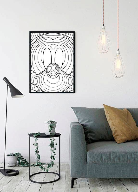Komar Bild »Mickey Mouse Lines« Disney 1 Stk. tlg. Wandbild zur Dekoration im Kinderzimmer - ohne Rahmen
