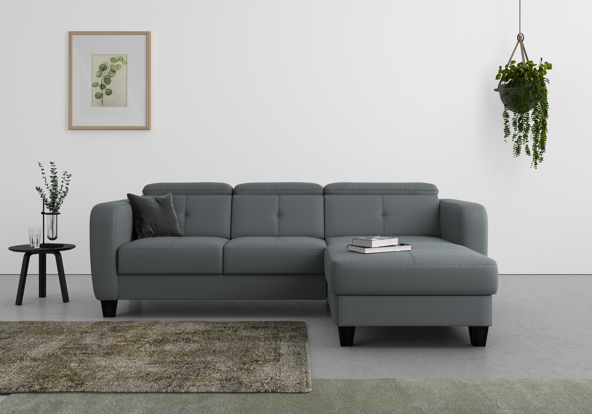 sit&more Ecksofa »Belluci L-Form« inklusive Federkern, wahlweise mit Bettfunktion und Bettkasten