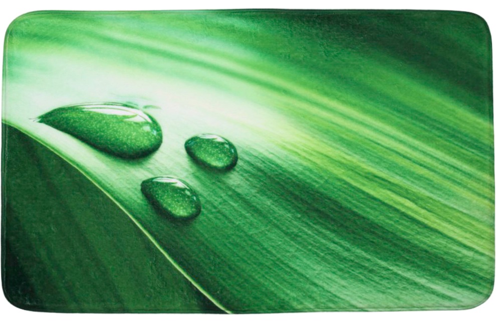 Sanilo Set d'accessoires de salle de bain »Green Leaf« bestehend aus WC-Sitz, Badteppich und Waschbeckenstöpsel