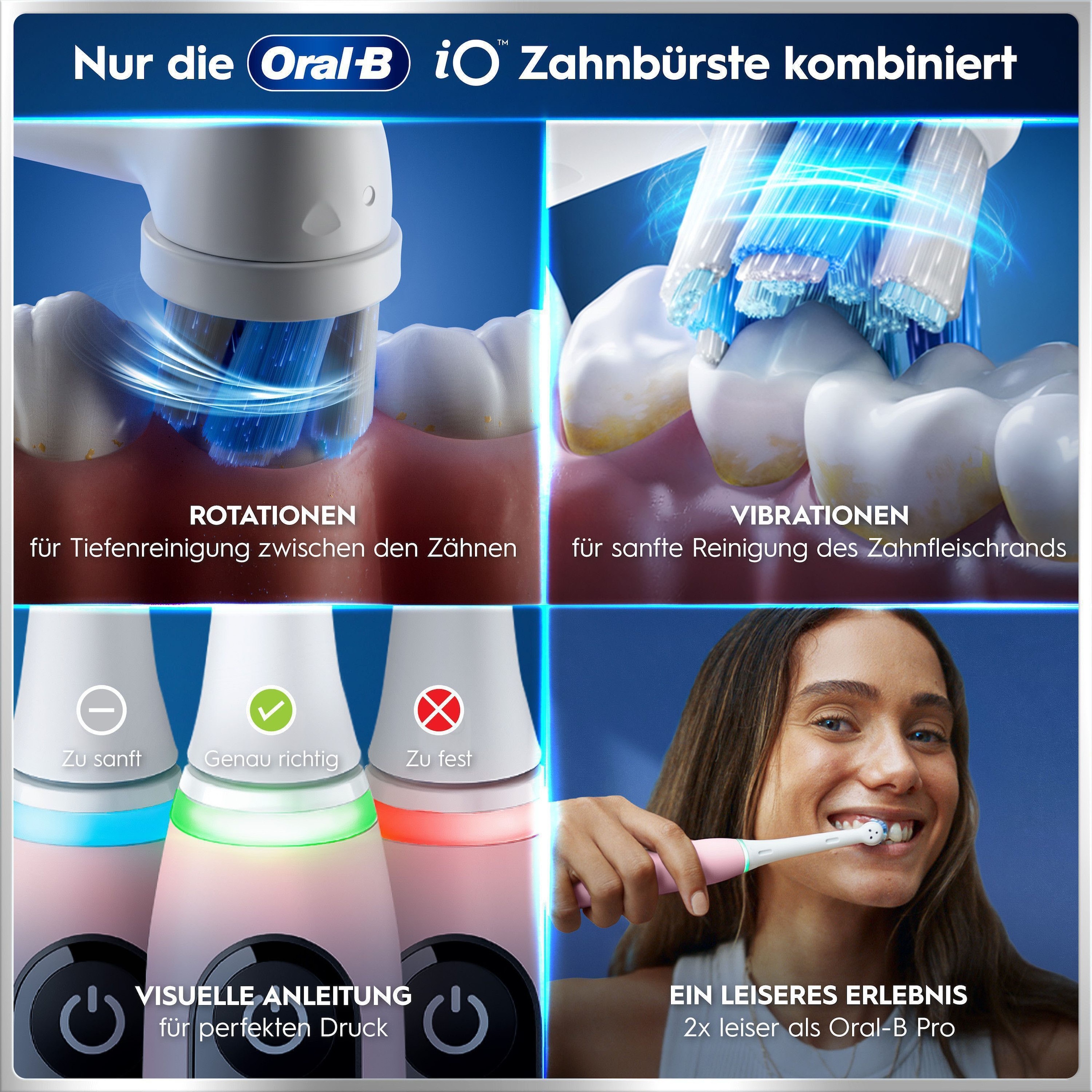 Oral-B Brosse à dents électrique »iO Series 6 N« 2 cuis Aufsteckbürsten technologie magnétique, écran et étui de voyage