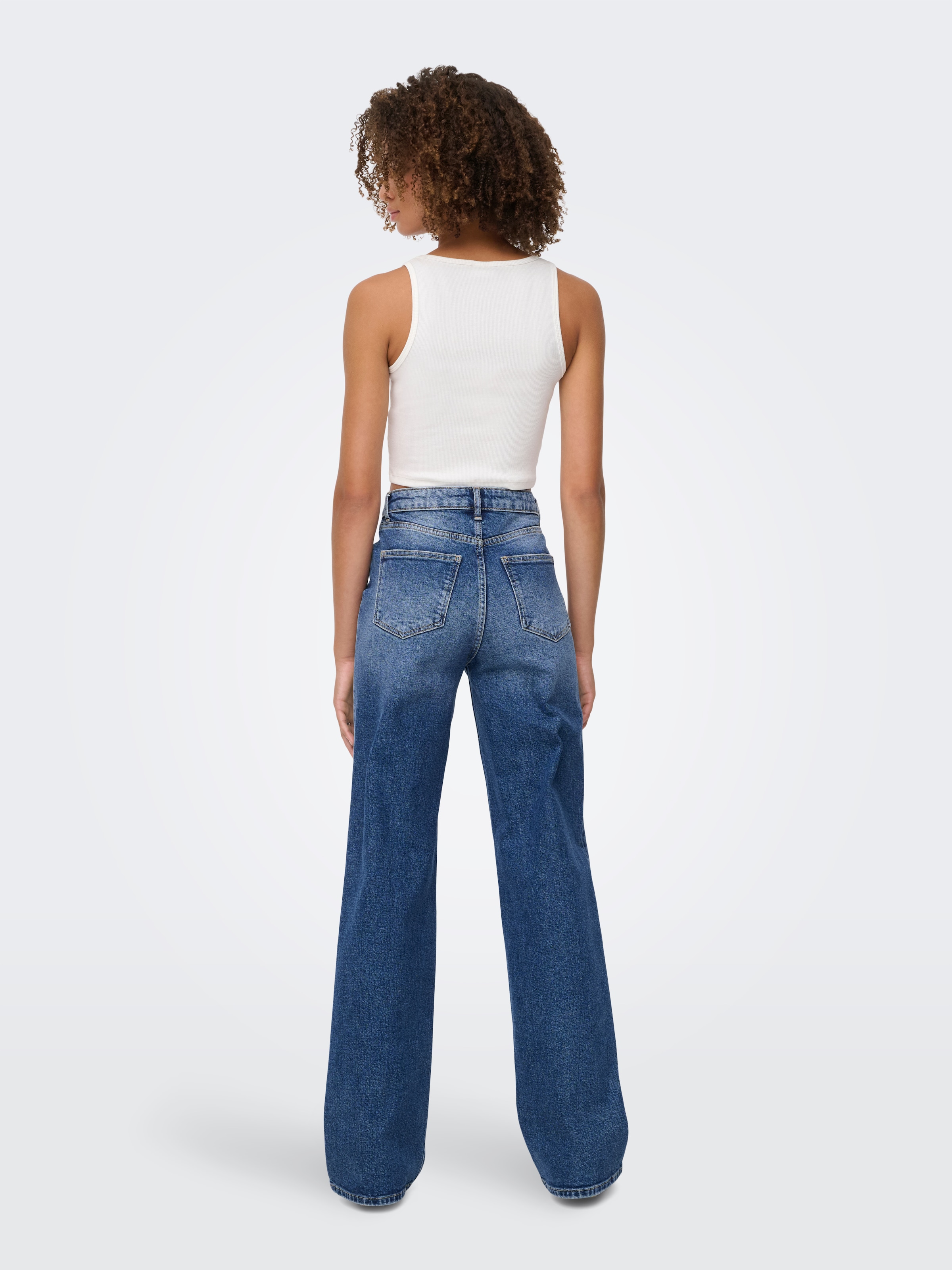 ONLY High-waist-Jeans »ONLJUICY HW WIDE LEG DOT330 DNM NOOS« Baumwollmischung, wide fit, high waist