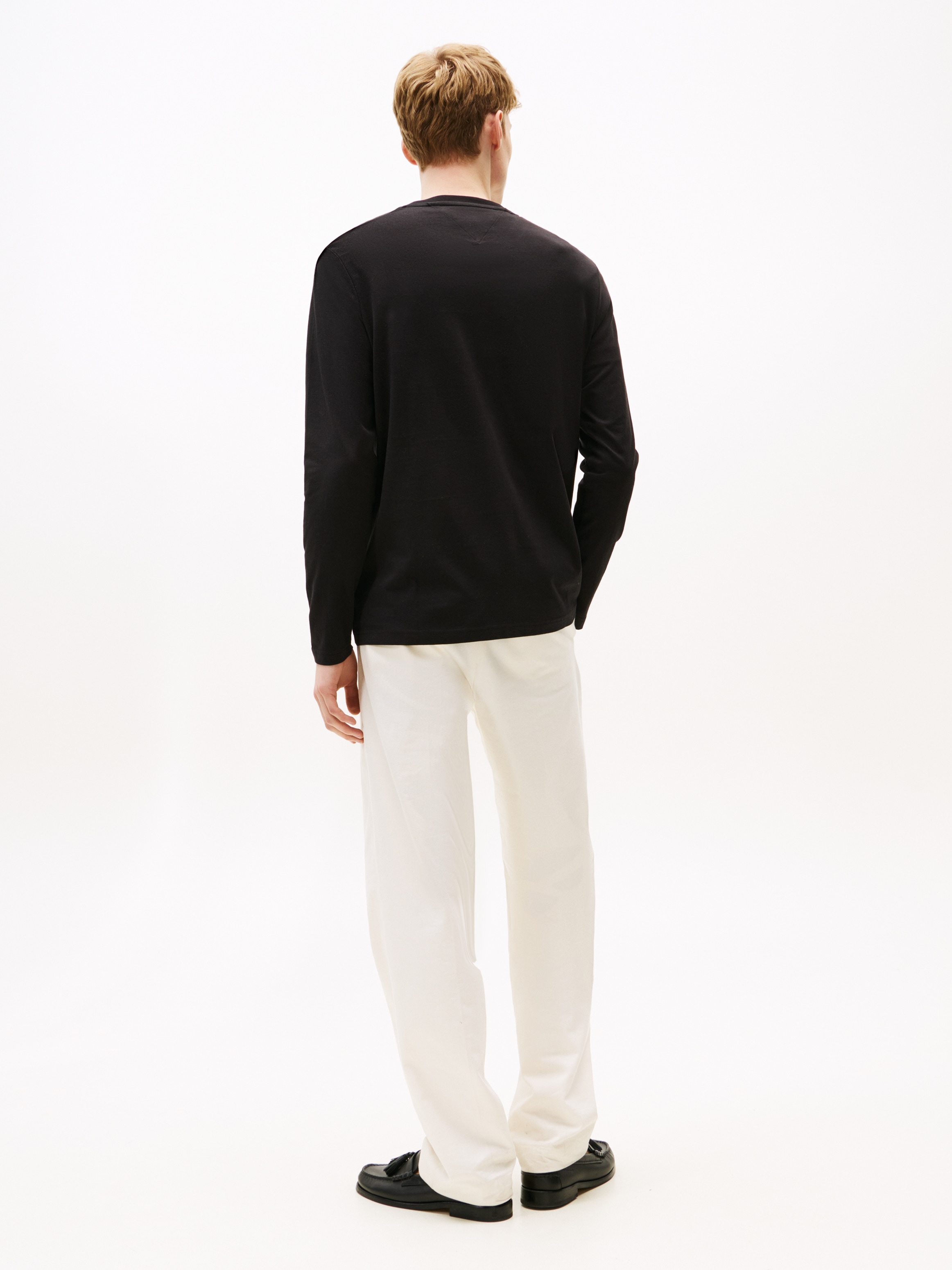 Tommy Hilfiger T-shirt à manches longues »HILFIGER STACK LS TEE«, Kontrastfarbener Print auf der Brust
