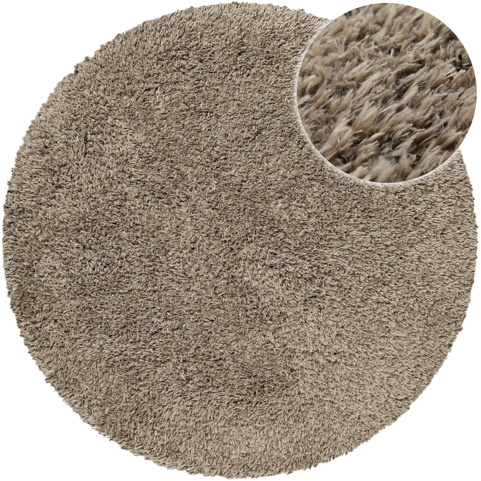 GOODproduct Tapis à poils longs »Josetta« Rond 50 mm Höhe Langflor, Shaggy, dichter weicher Hochflor, uni farben, Wohnzimmer