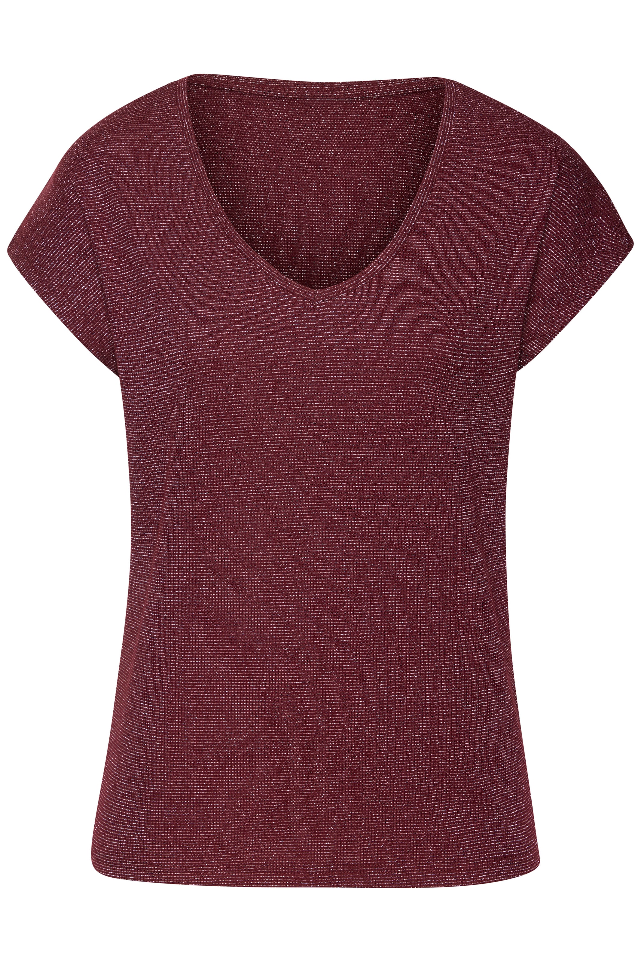 LASCANA T-shirt à manches courtes »mit silberfarbenem Glitzereffekt« aus luftiger Qualität mit Viskose