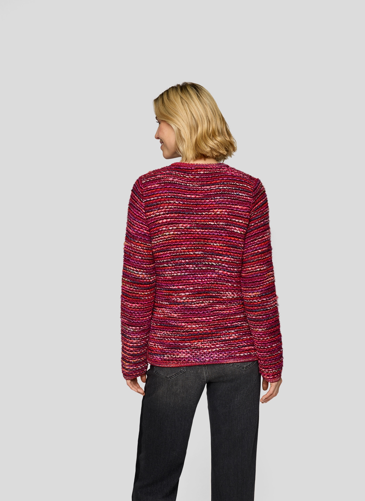 Rabe Veste en tricot im Streifen-Design und in Strick-Optik