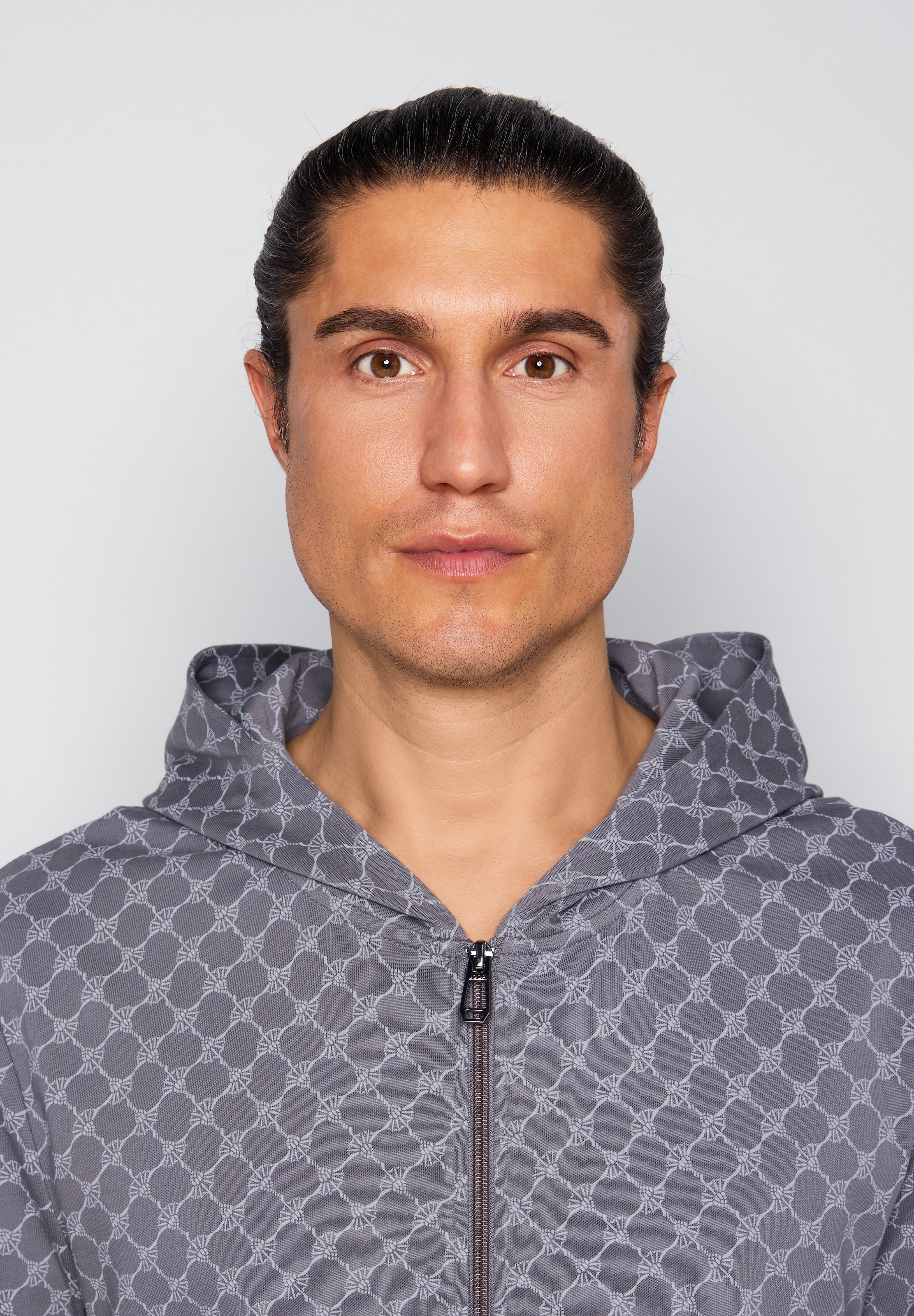 JOOP! Veste sweat mit Cornflower-Print allover und Kapuze