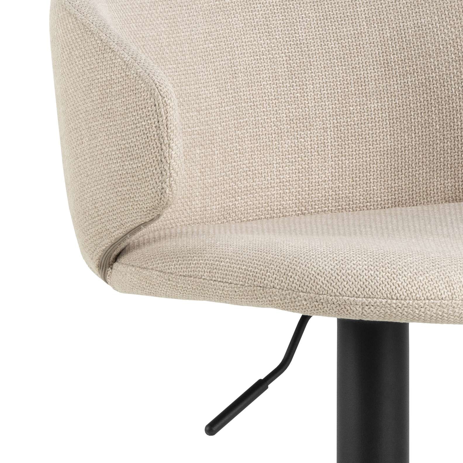 ACTONA GROUP Tabouret de bar »Ella« Ensemble, 2 pièces, 2 cuis tlg. tabouret de bar, Bâle beige, piètement trompette noir mat rugueux, 2 pièces