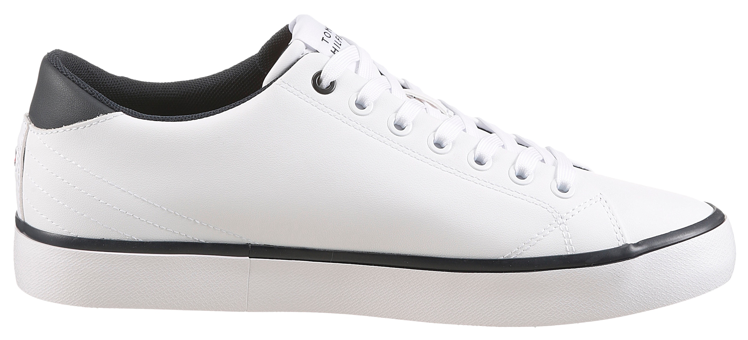 Tommy Hilfiger Sneaker »TH HI VULC CORE LOW LEATHER«  , Freizeitschuh, Halbschuh, Schnürer mit gepolstertem Schaftrand