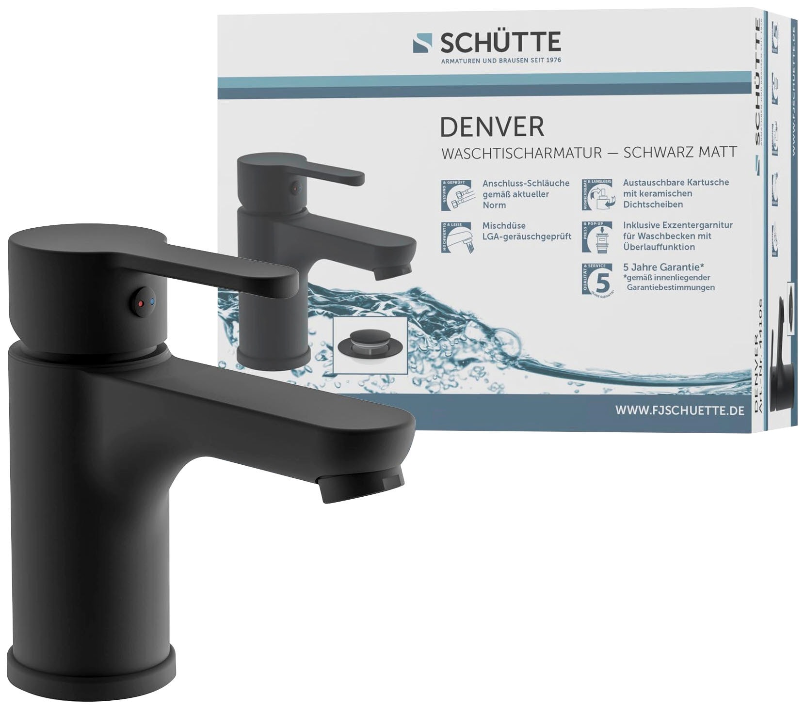 Schütte Robinetterie de salle de bain »2-teilige Serie DENVER« Ensemble,  silencieux, buse mixte de marque