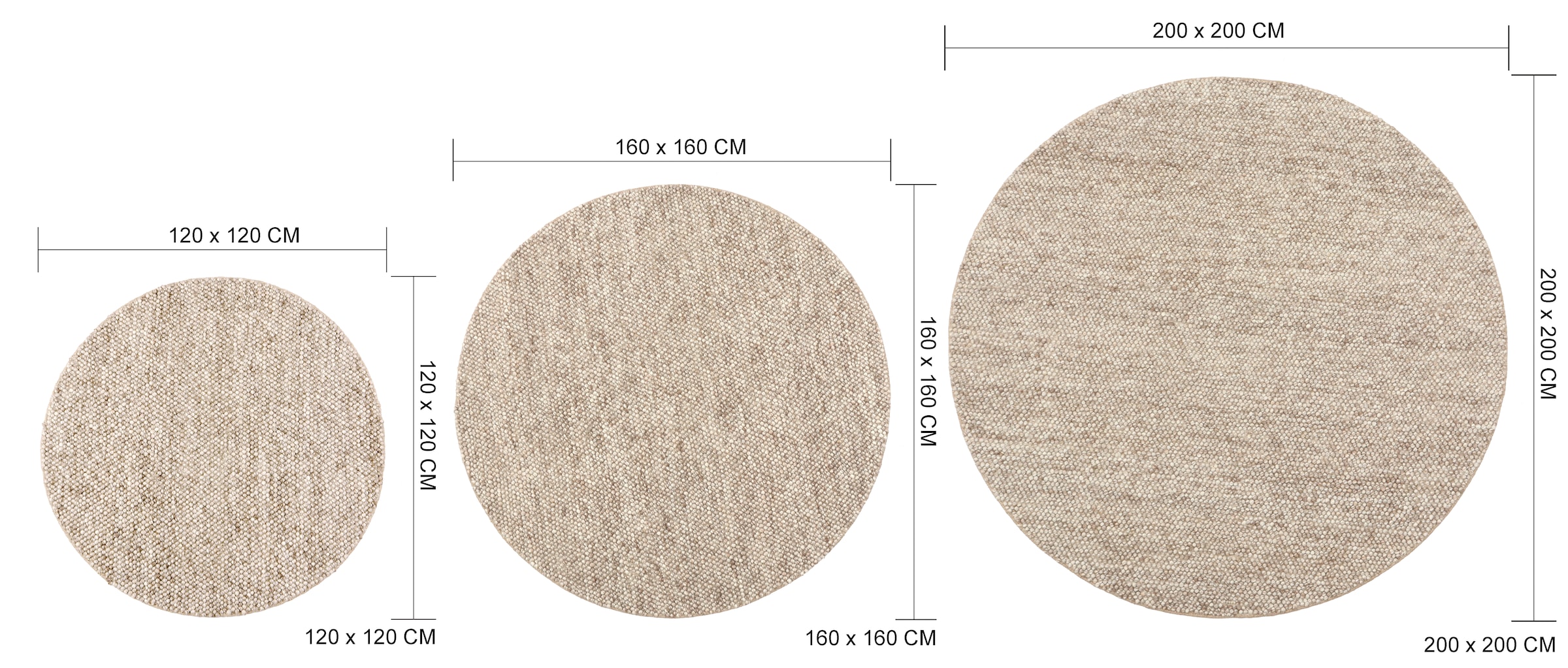 GOODproduct Tapis en laine »Wolly« Rond 14 mm Höhe Wolle, handgewebt, Handweb Teppiche, Wohnzimmer, Schlafzimmer