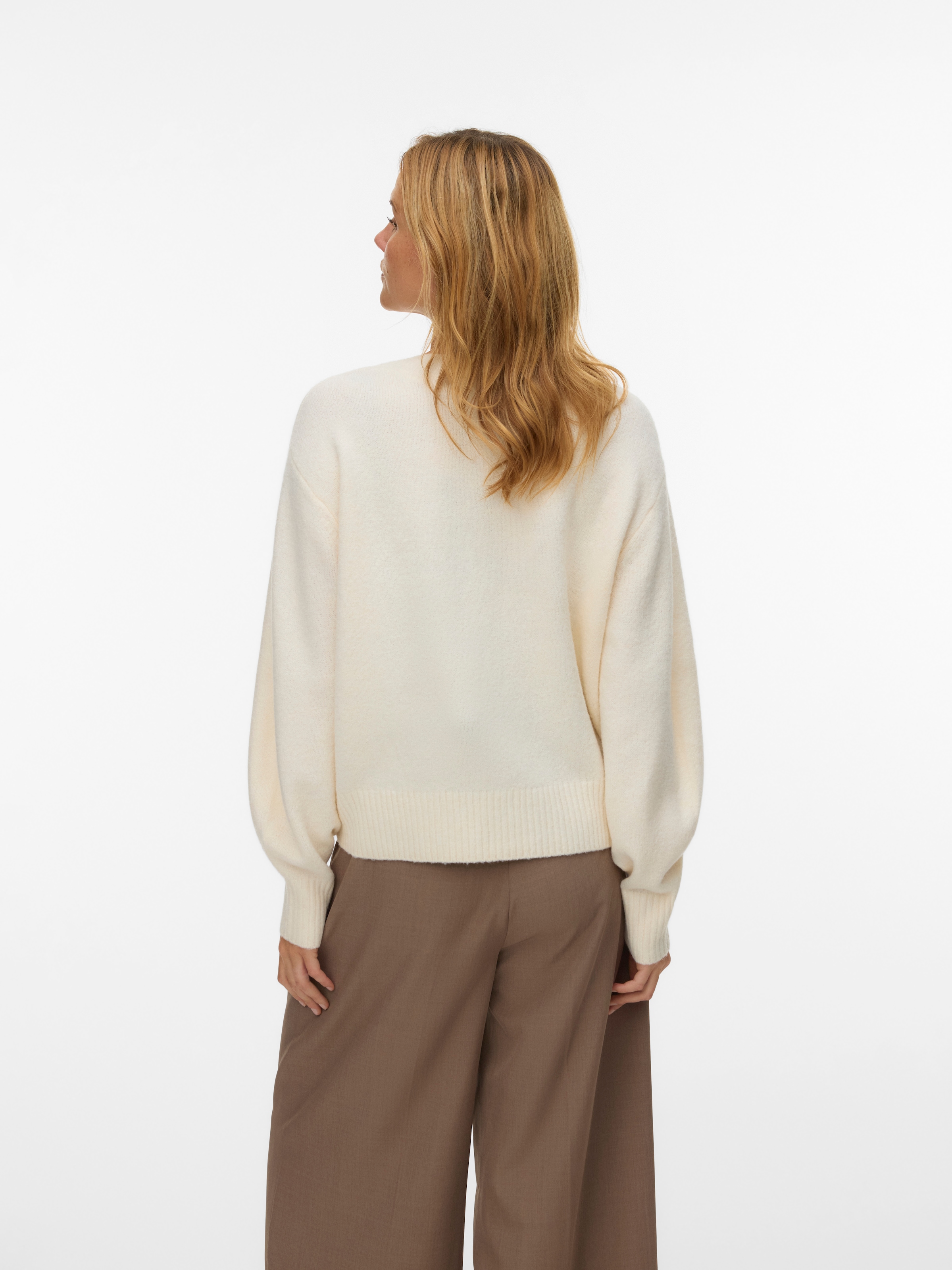 Vero Moda V-Ausschnitt-Pullover »VMBOOM LS V-NECK PULLOVER NOOS« Materialmix, mit Wolle und Stretch