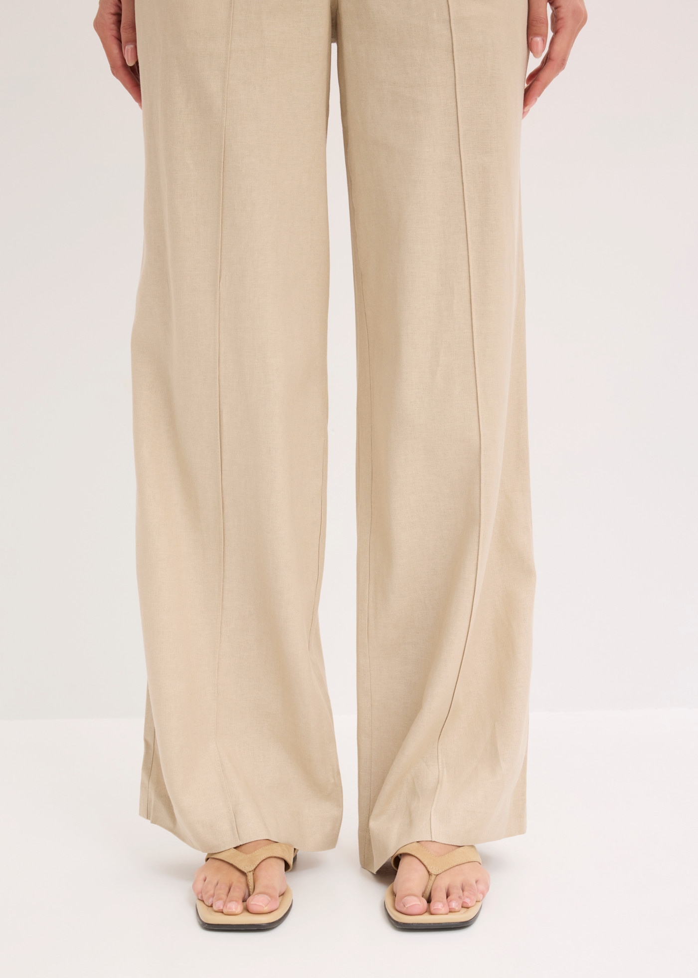 bonprix Pantalon palazzo  aus Leinen und Viskose, Loose Fit, eleganter Stil