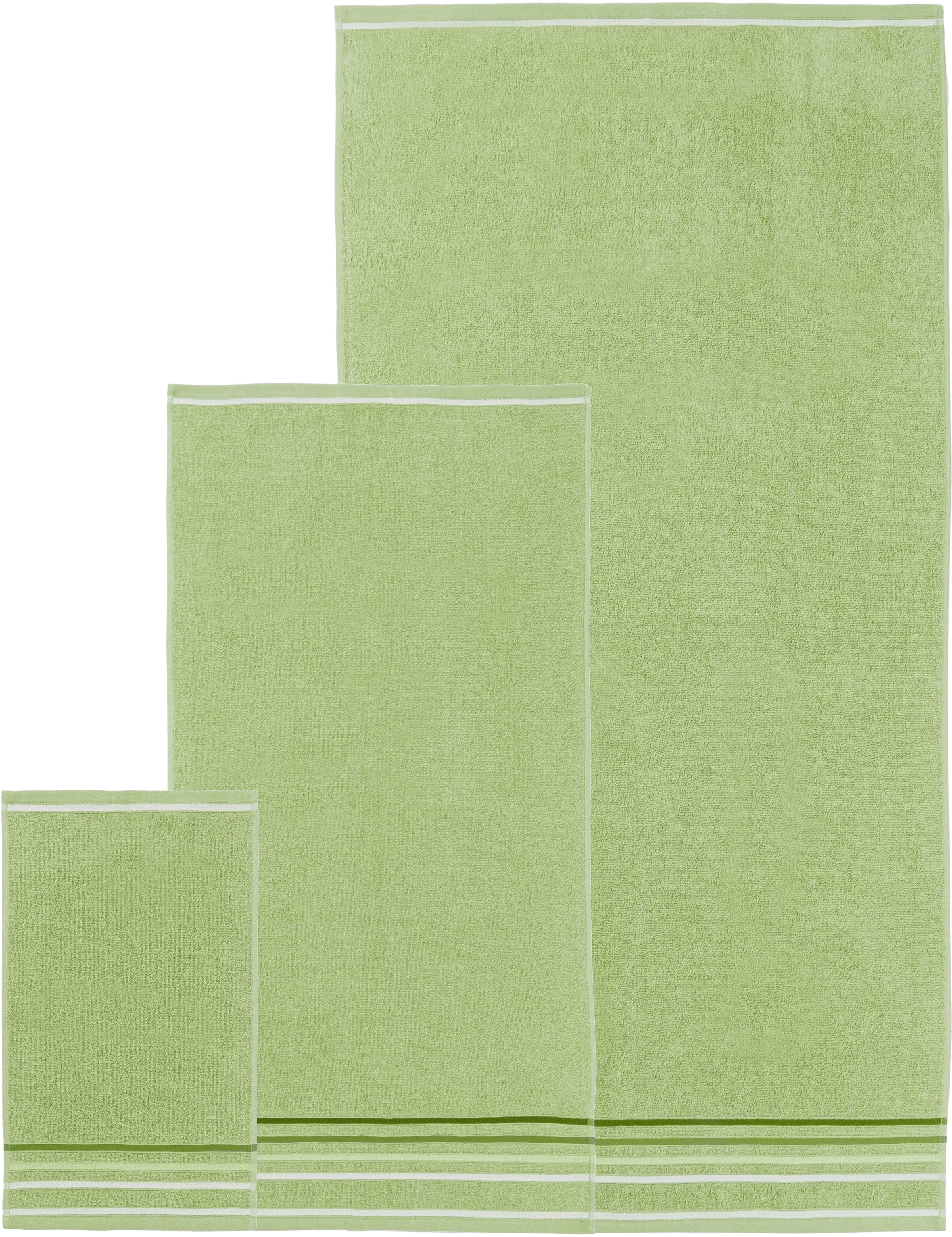 my home Set de serviettes »Niki, Duschtuch, Handtücher und Gästetücher« Set Frottee en feutre Handtücher mit mehrfarbiger Streifenbordüre, aus 100% Baumwolle, weich