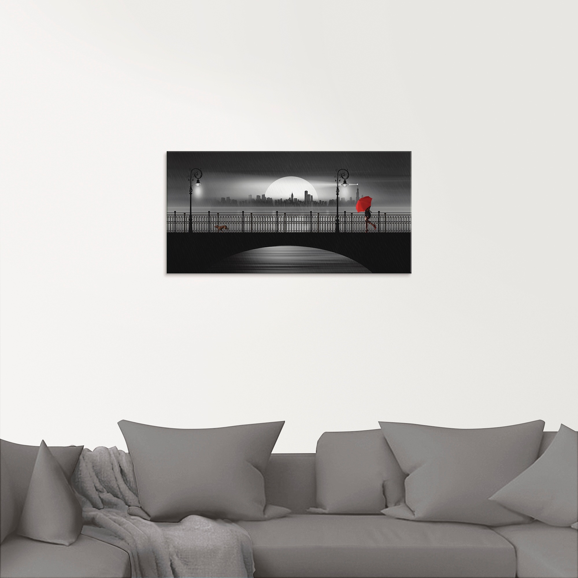 Artland Glasbild »Die Brücke im Regen« Brücken 1 Stk. tlg. in verschiedenen Grössen