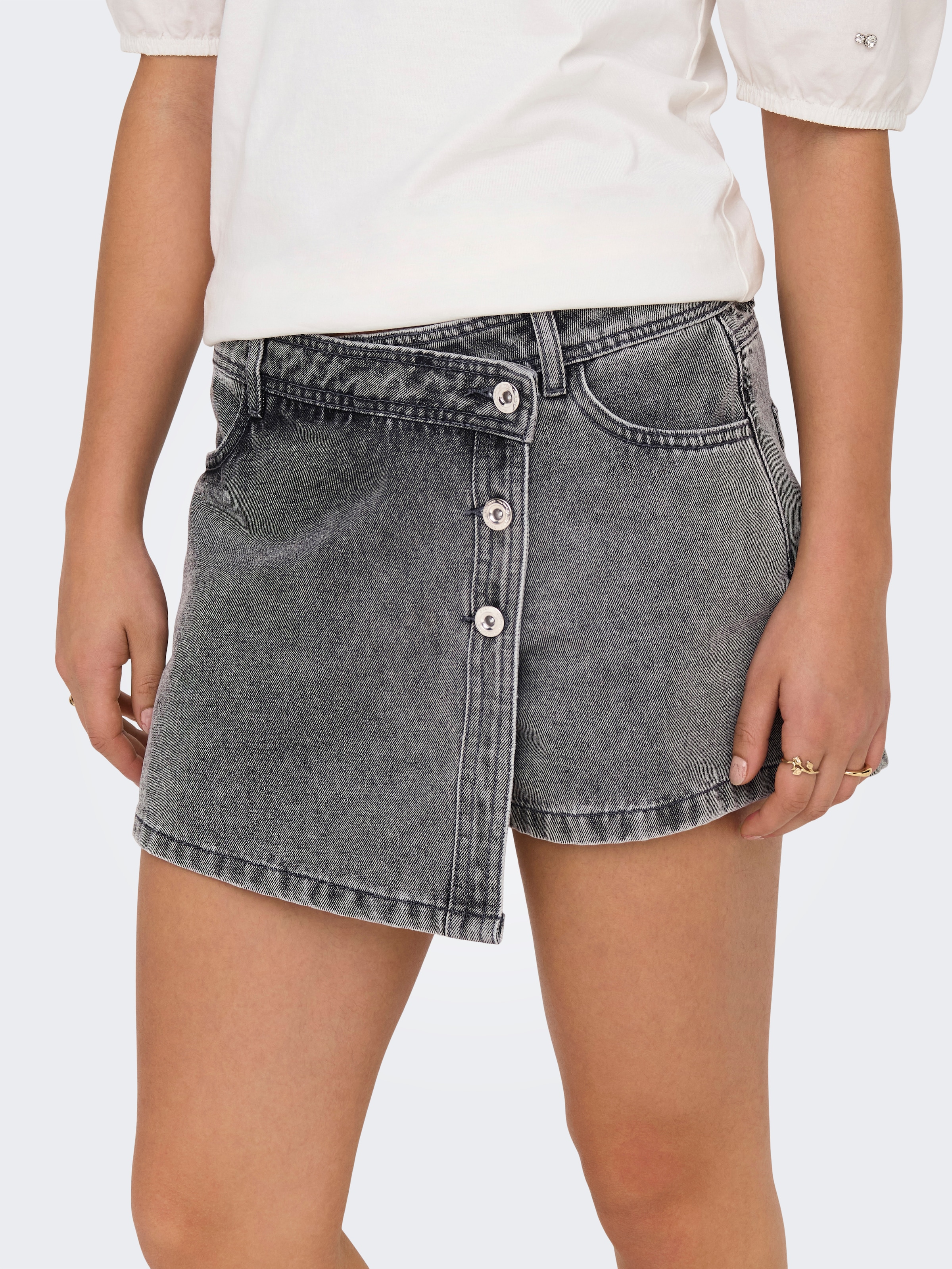 ONLY Jeansshorts »ONLLESLY REG LB DNM SKORT BJ NOOS« Baumwolle, Regular Waist, Hosenrock