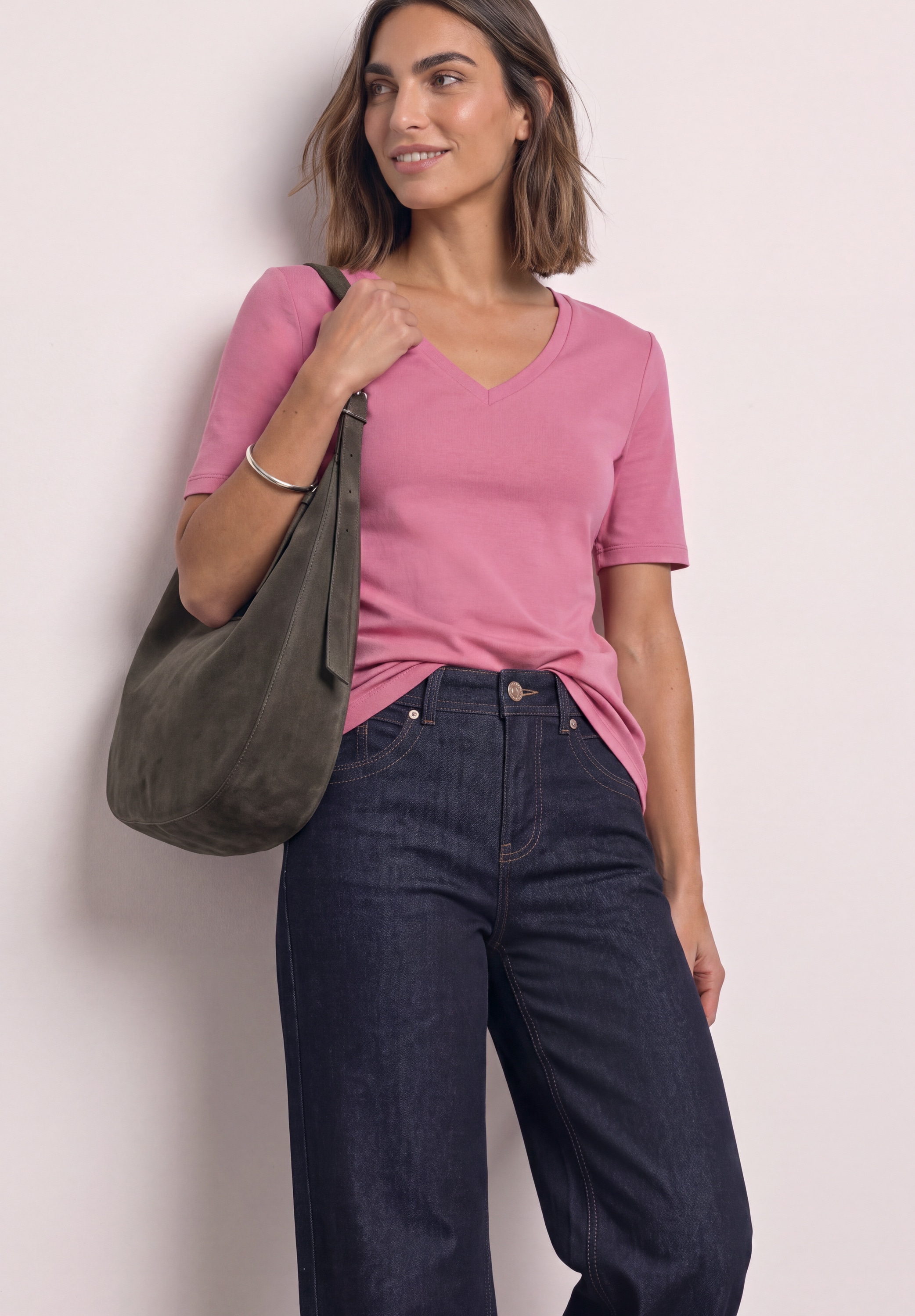STREET ONE T-Shirt »Style Ada« Sommershirt mit Herzausschnitt
