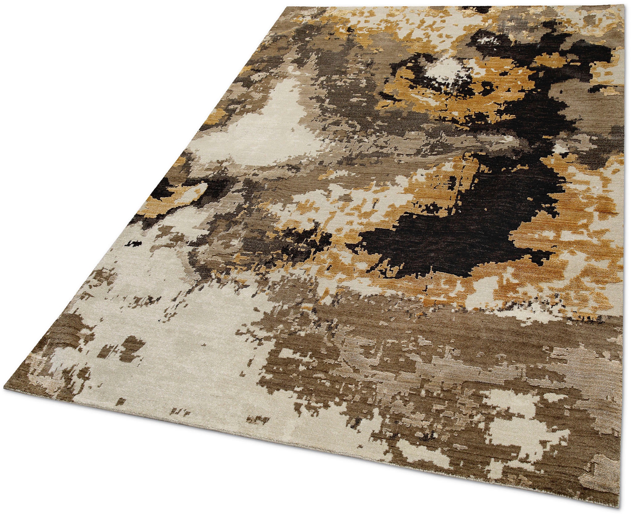 GOODproduct Teppich »Orin« rechteckig 6 mm Höhe Kurzflor, 80 % Wolle und Viskose, handgewebt, weich, Schlafzimmer