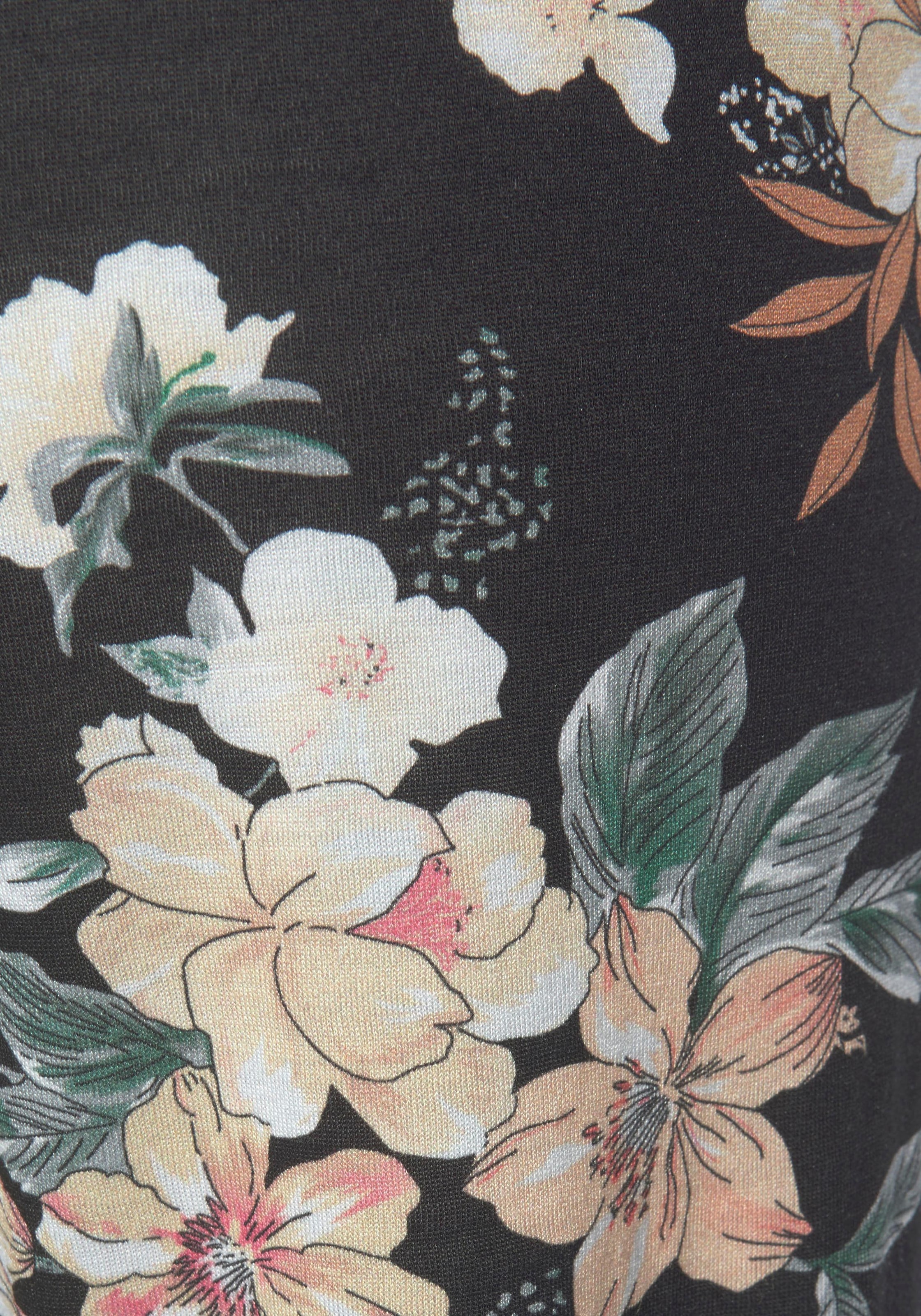 LASCANA Strandhose  mit Blumendruck und Taschen, Jerseyhose, Sommerhose