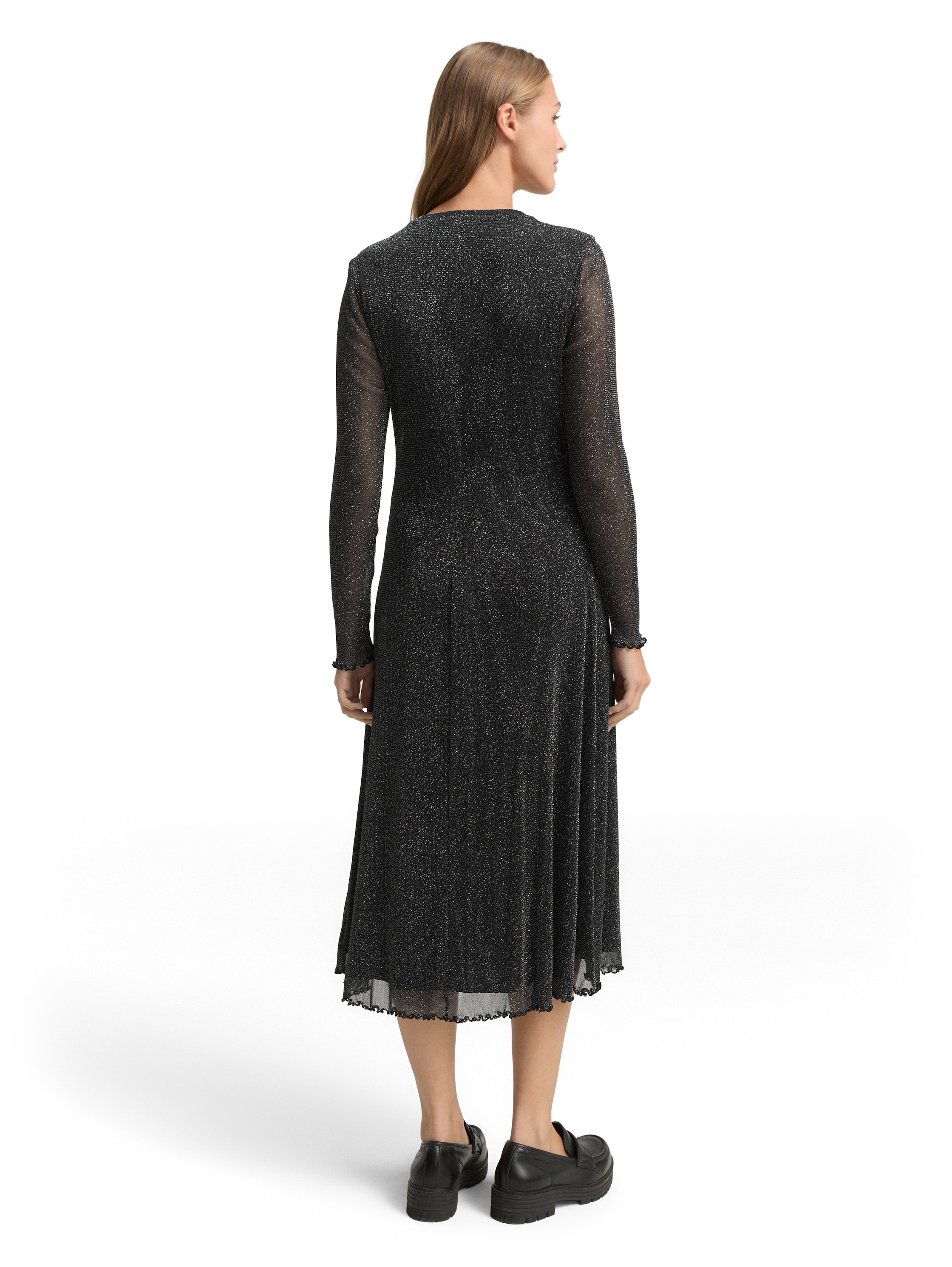 TOM TAILOR Denim Robe midi mit Glitzer-Effekt