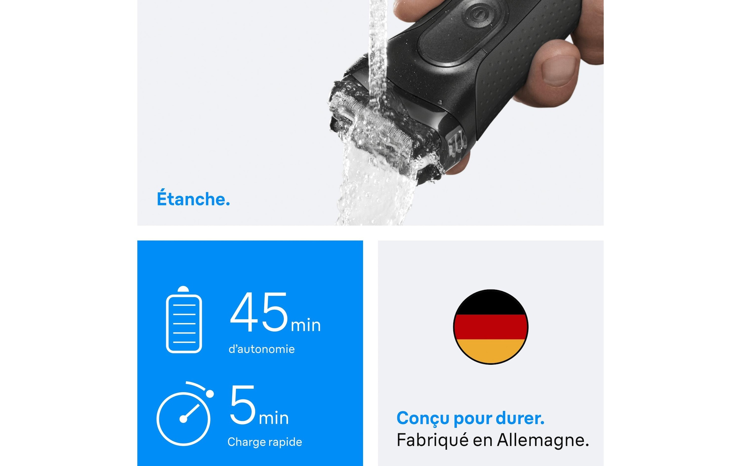 Braun Rasoir pour le visage »Serie 3 3000S« Gesicht